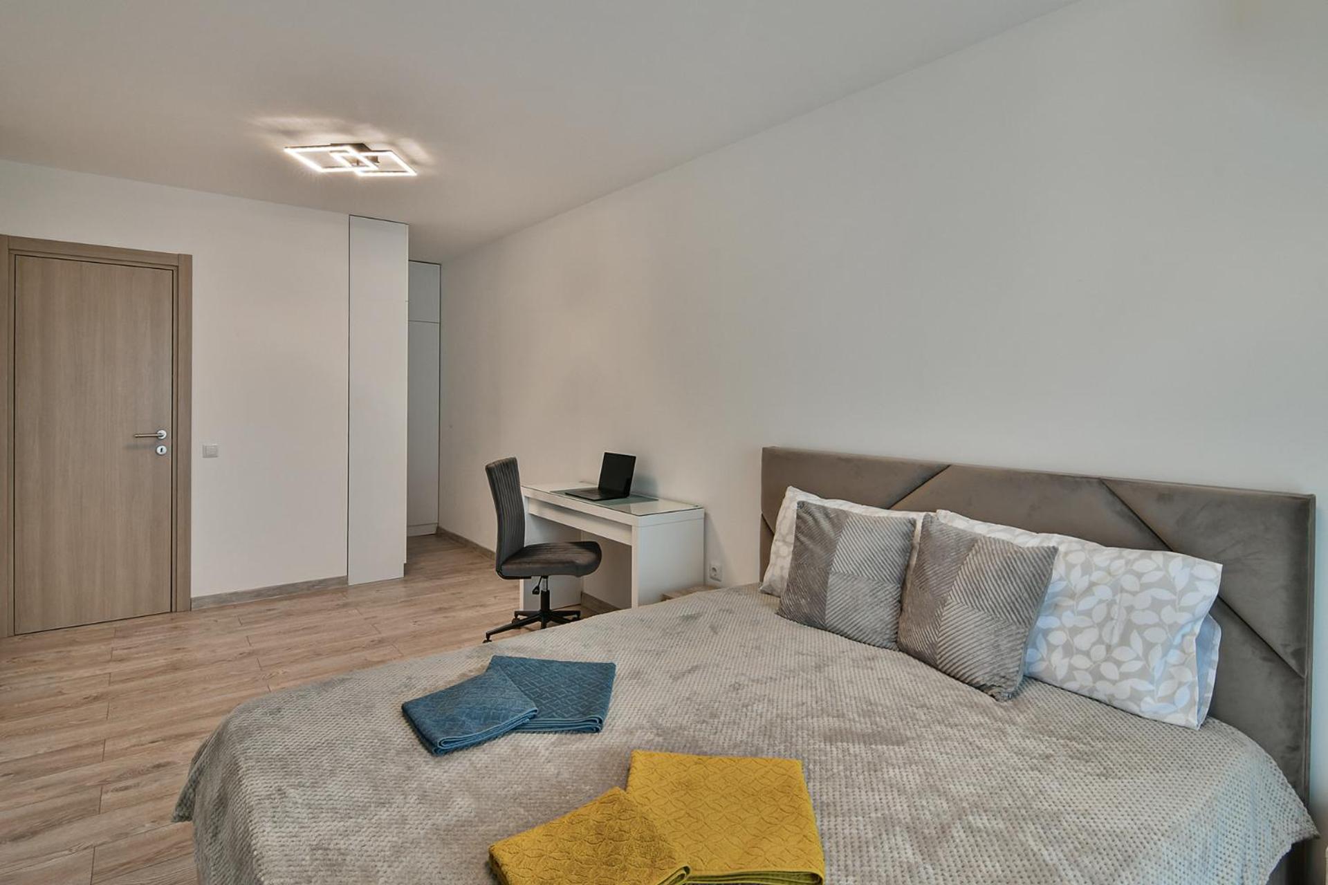 Sky view flat with parking
