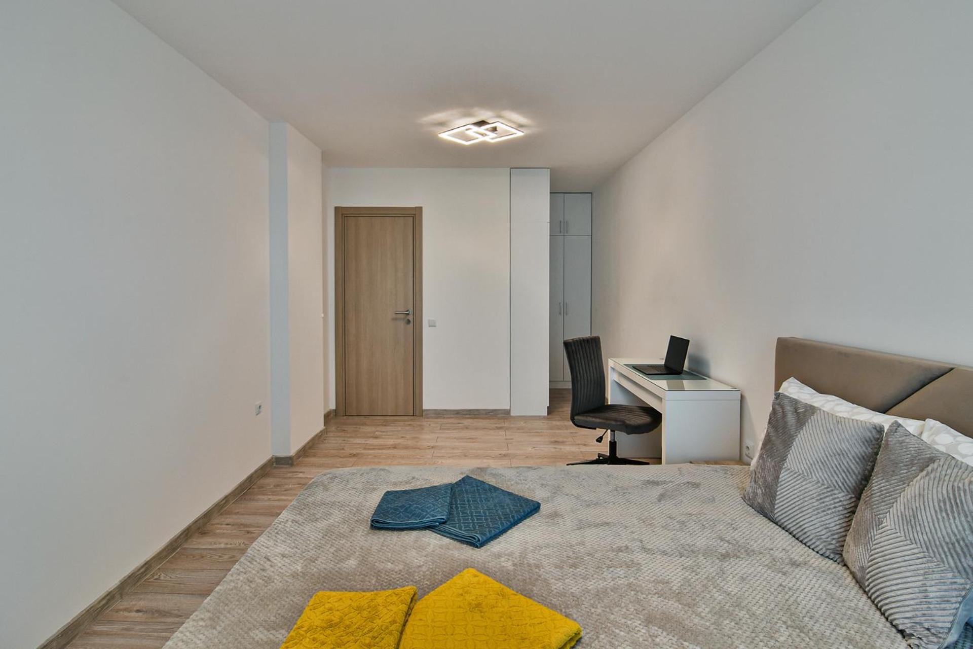 Sky view flat with parking