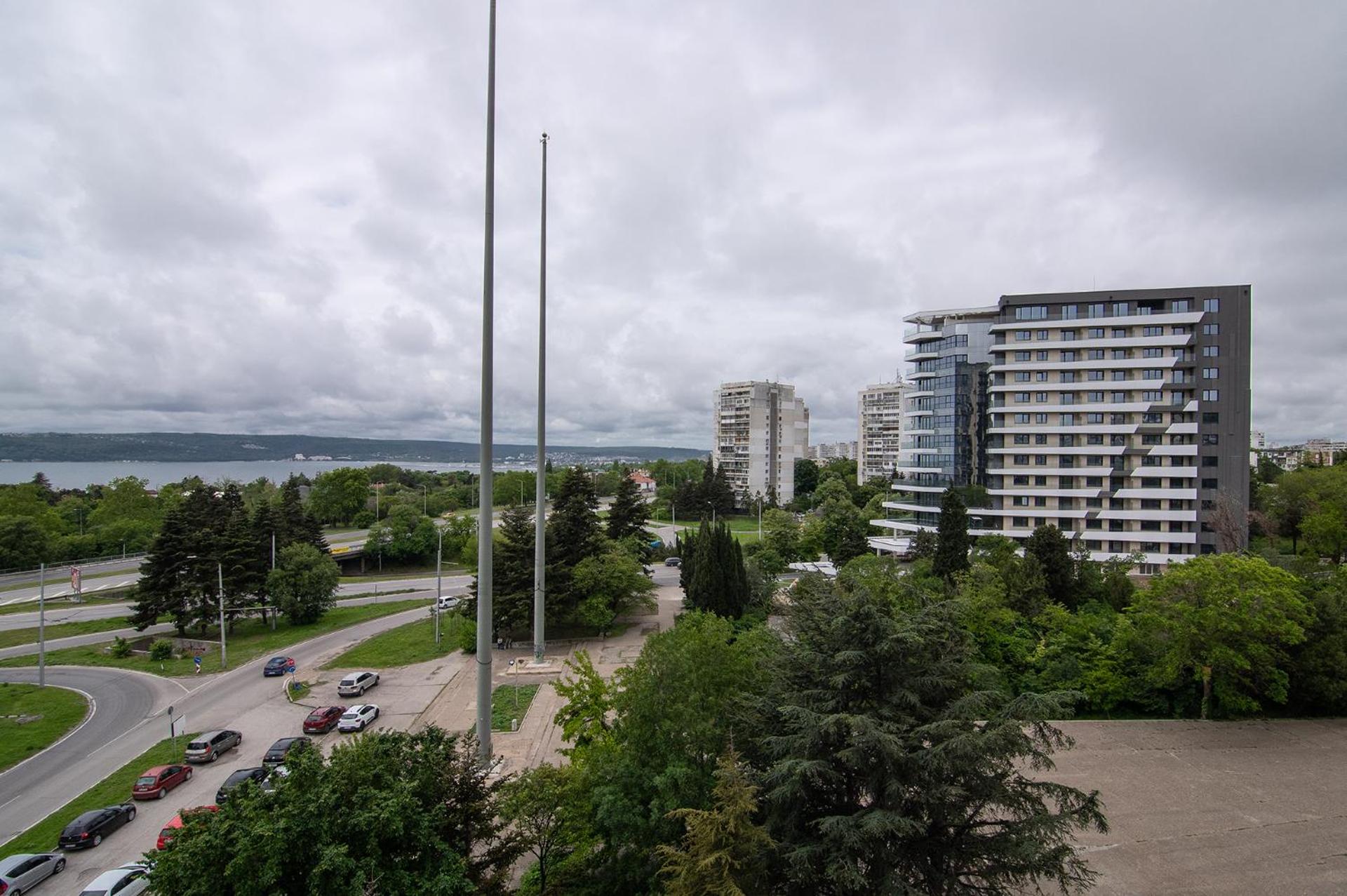 Sky view flat with parking