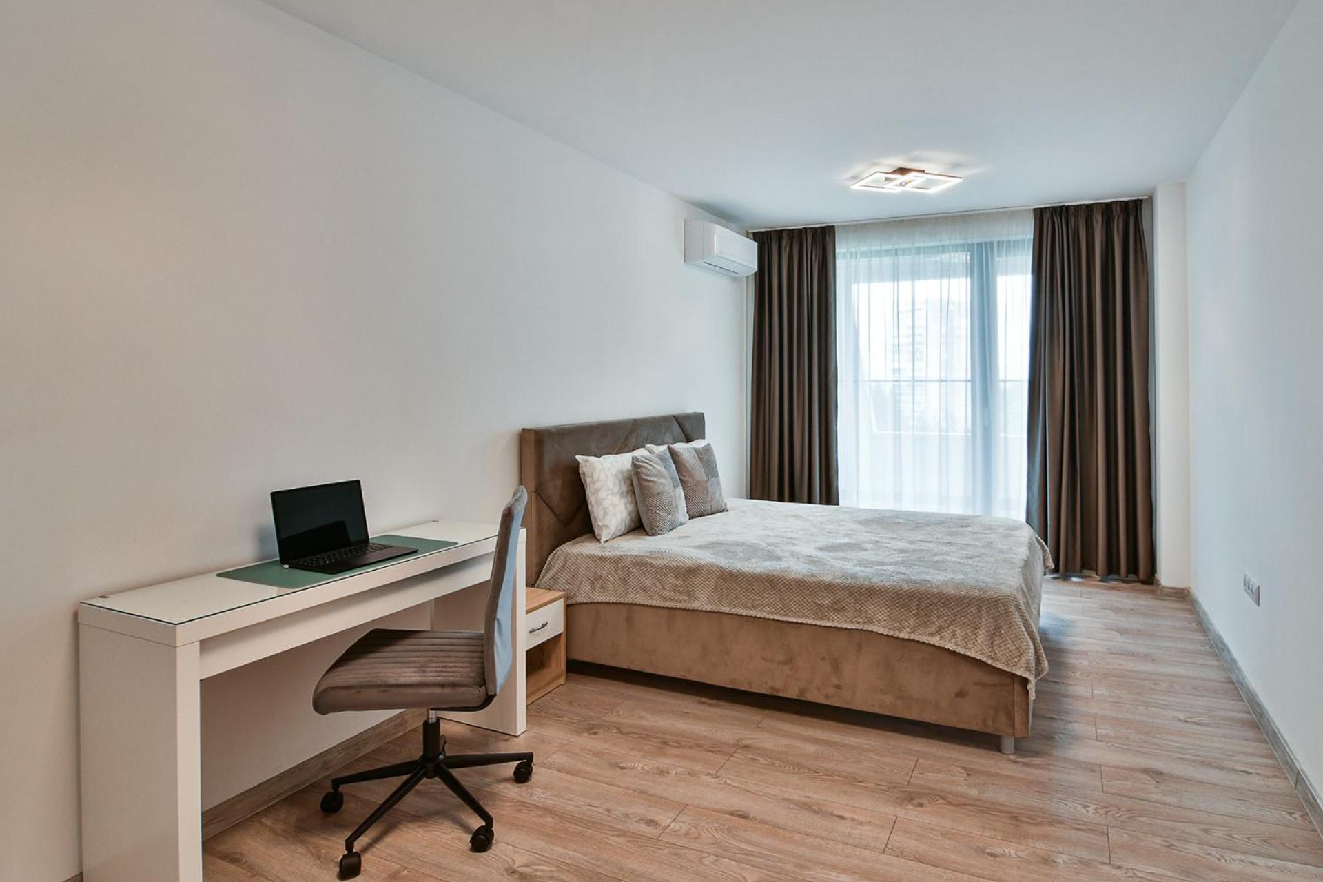 Sky view flat with parking