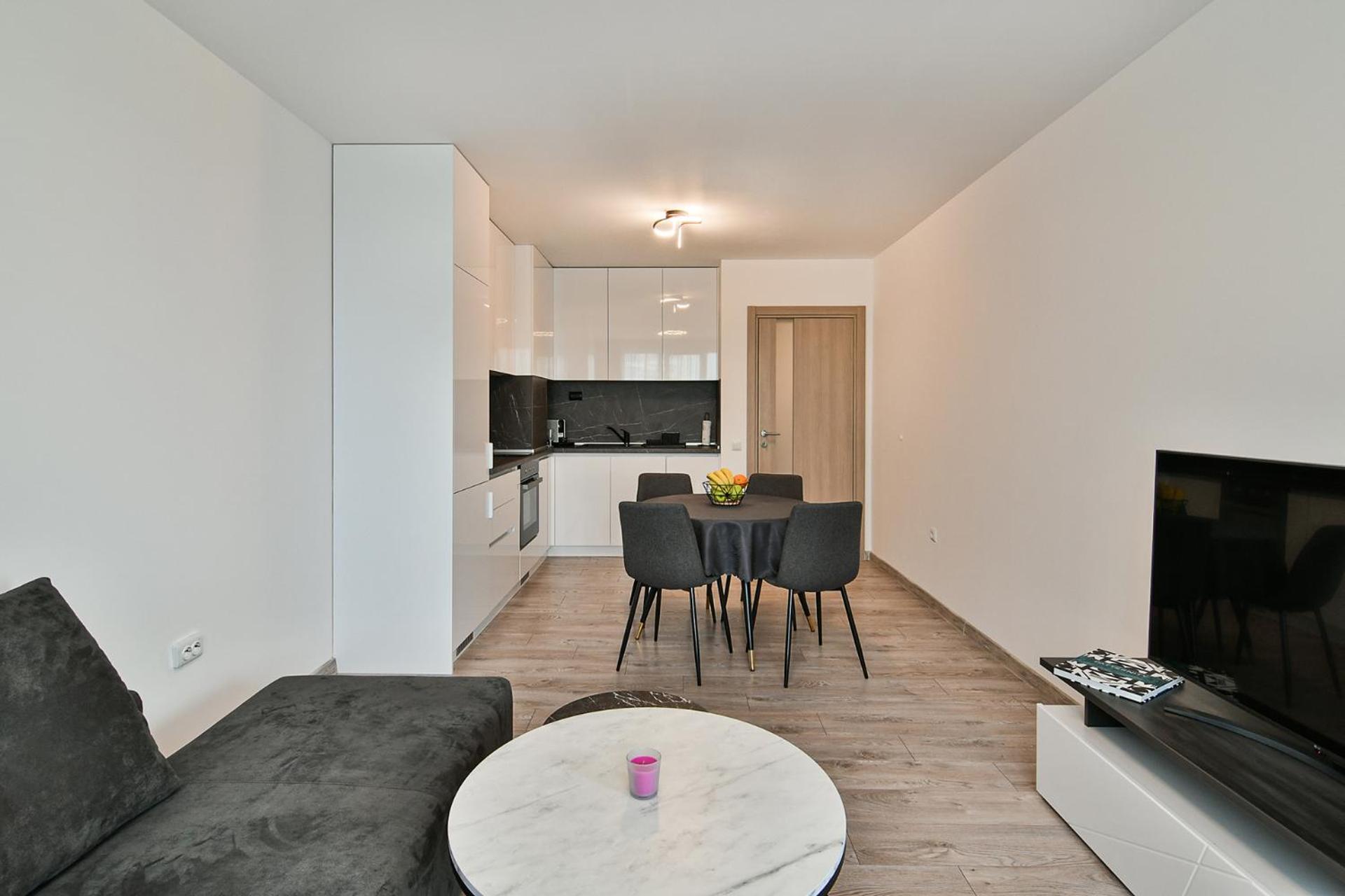 Sky view flat with parking