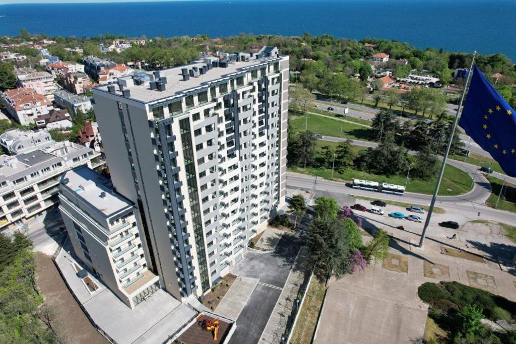 Sky view flat with parking
