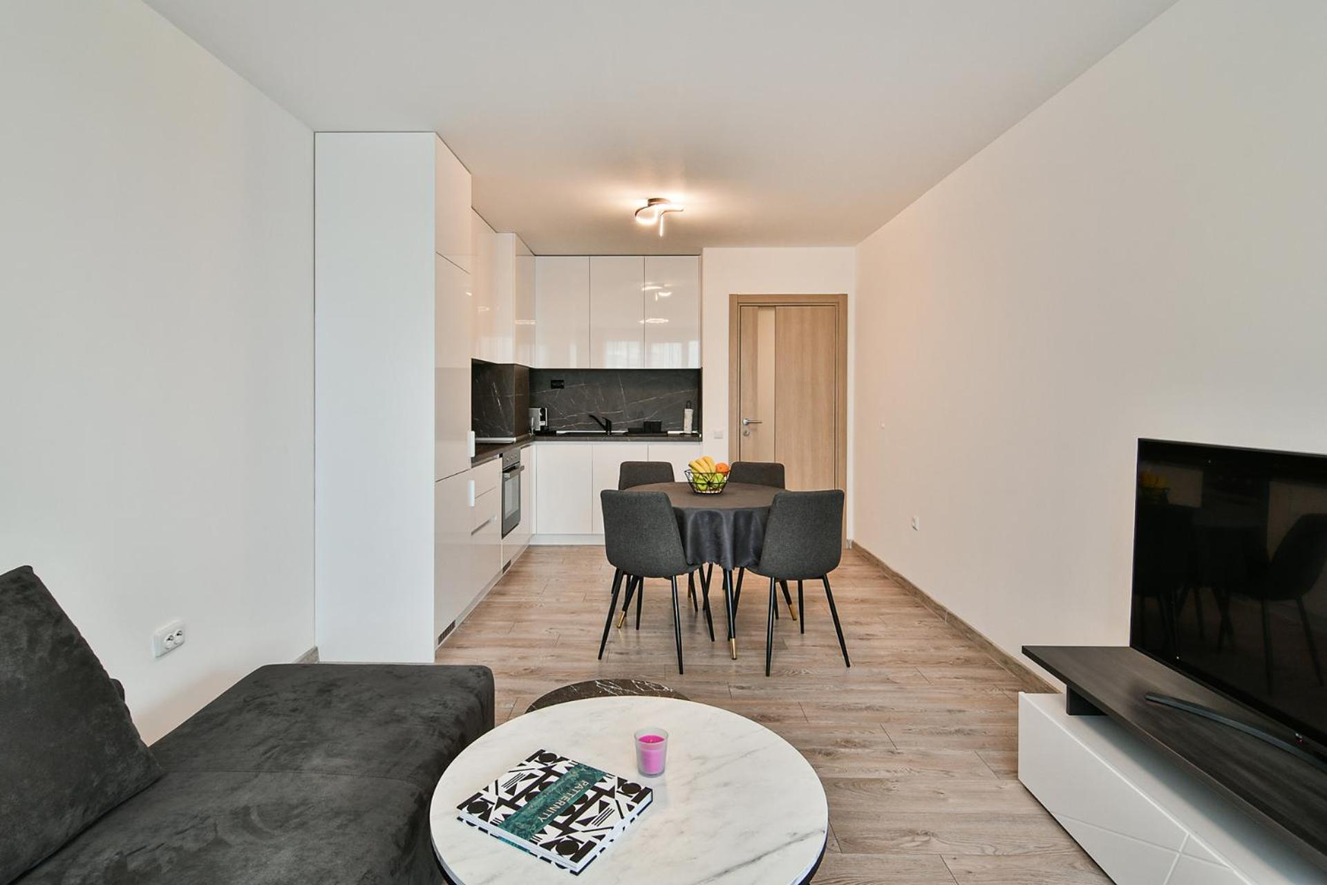 Sky view flat with parking