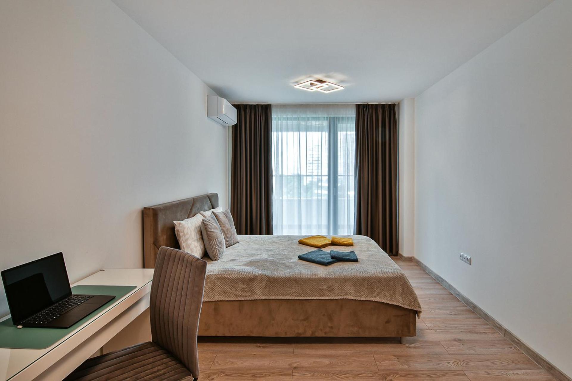 Sky view flat with parking