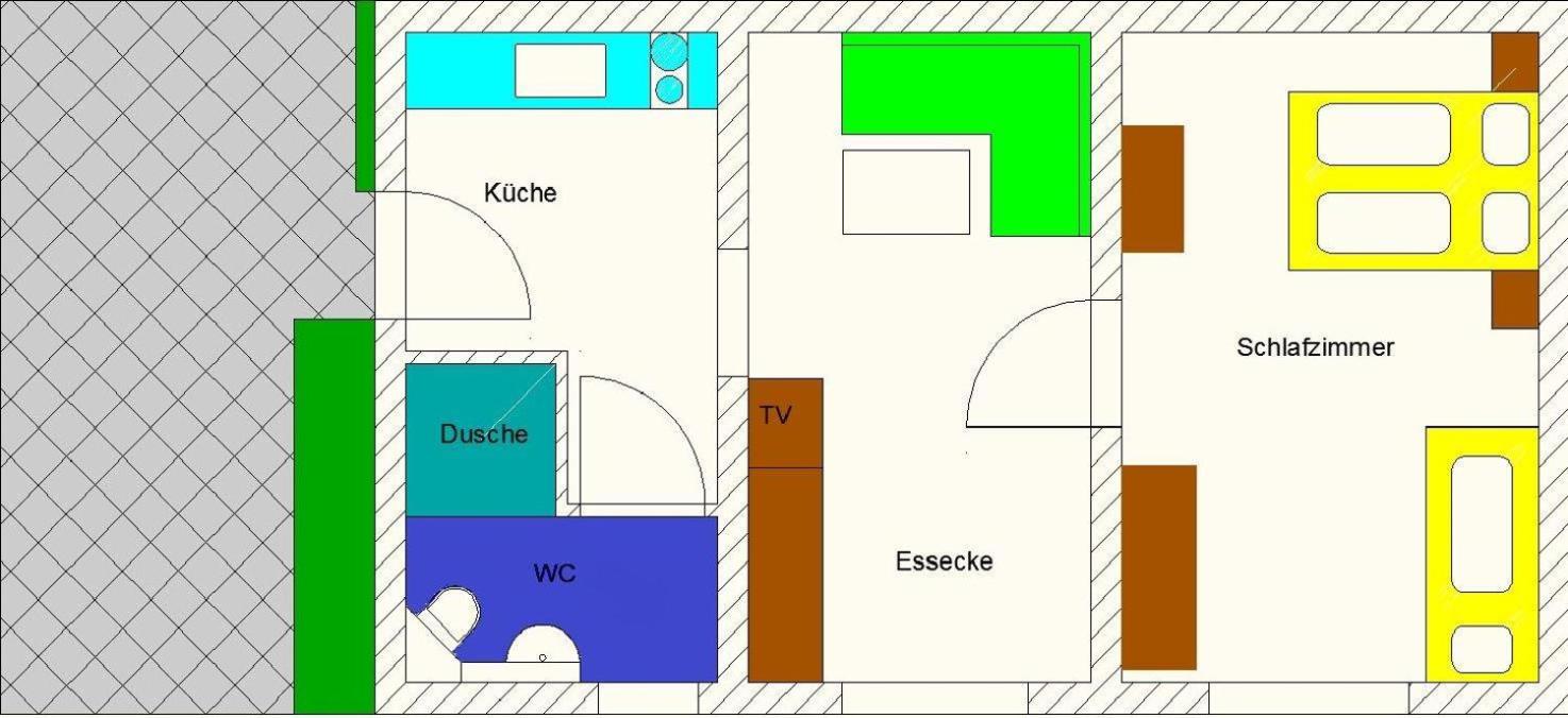 Bungalow Lieschen für 3 Personen und eigener Terrasse