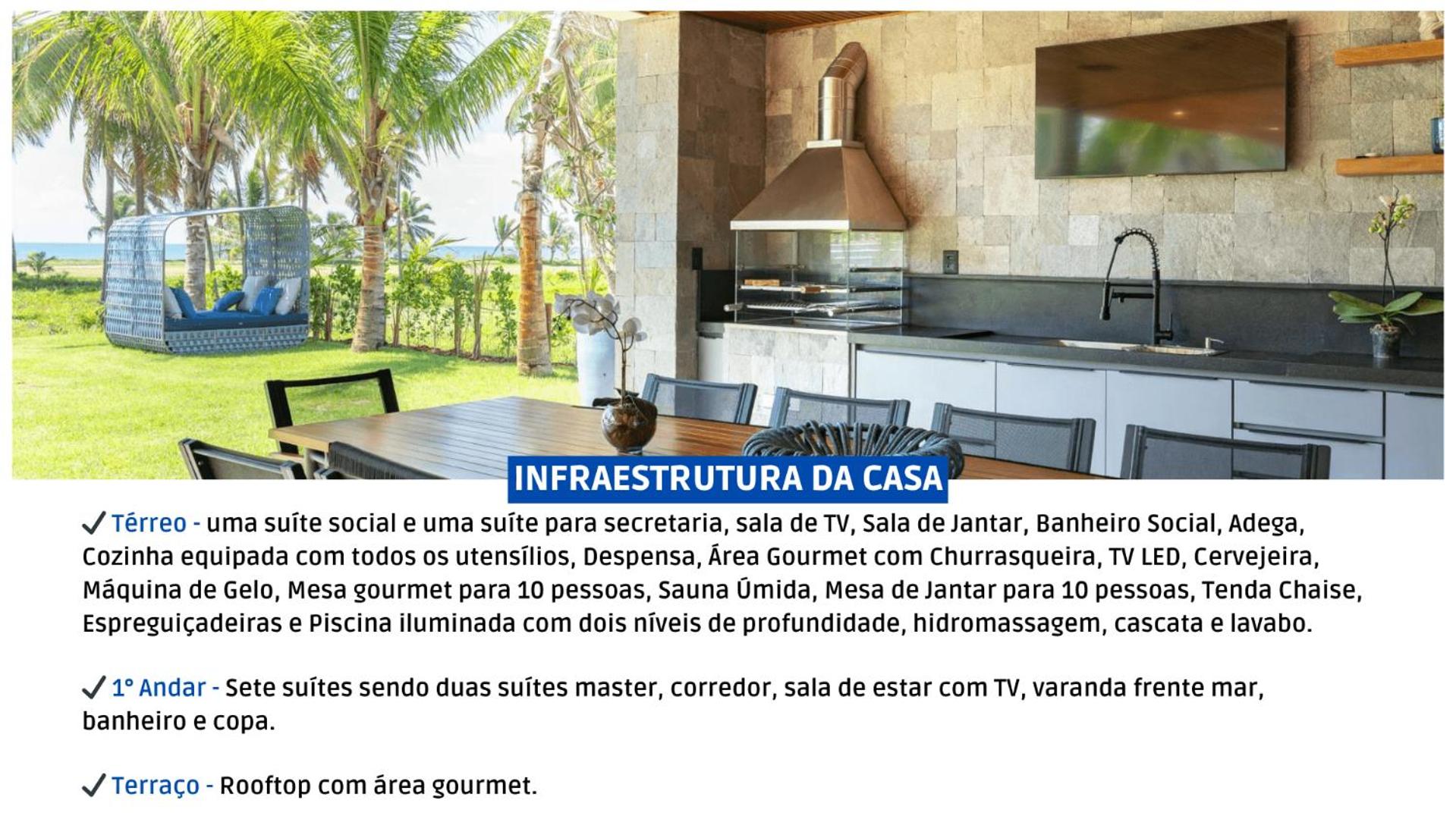 Oceanfront Mansion with 8 Suites in Praia do Forte