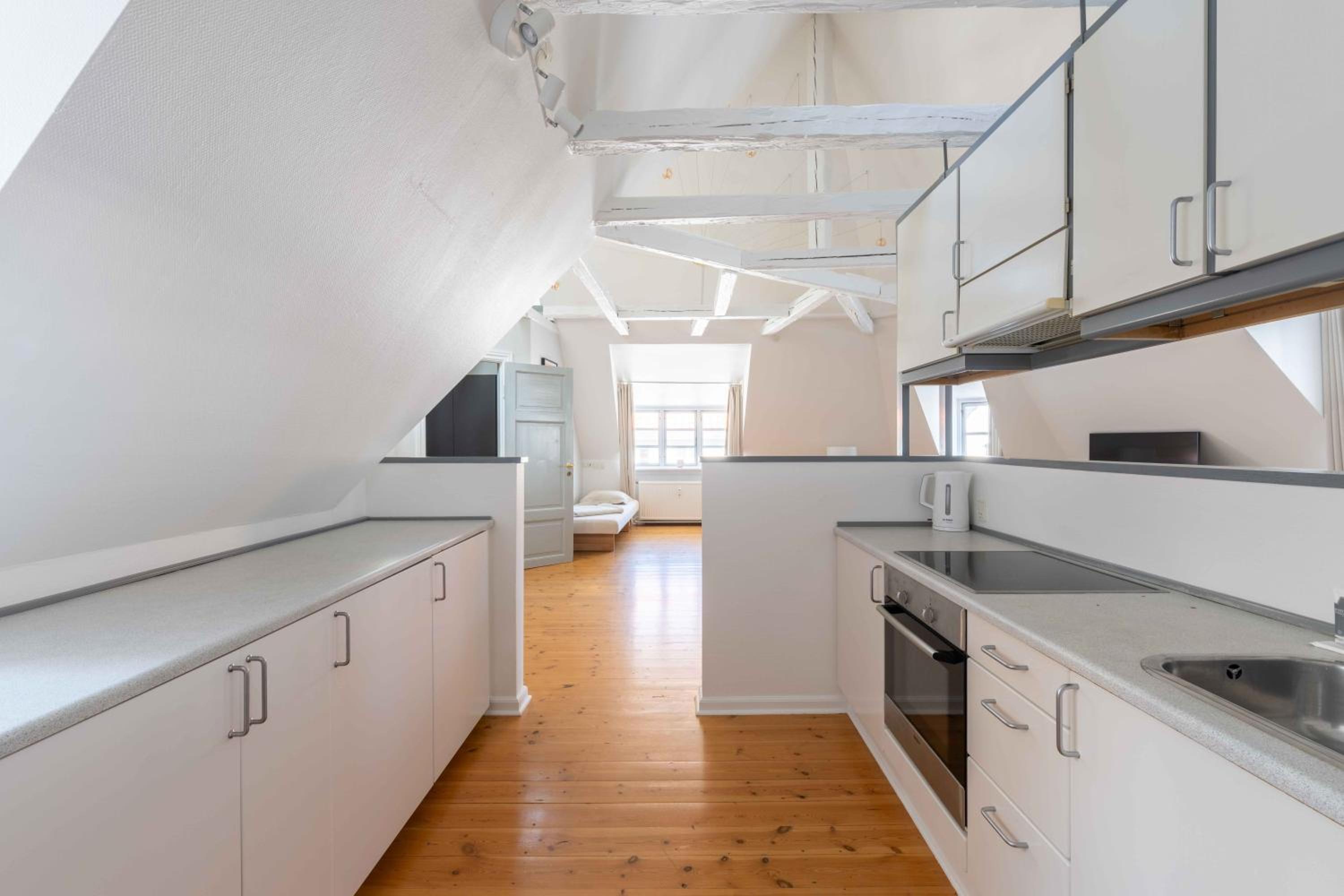 Unique Apartment w Exposed Beams Next to Tivoli