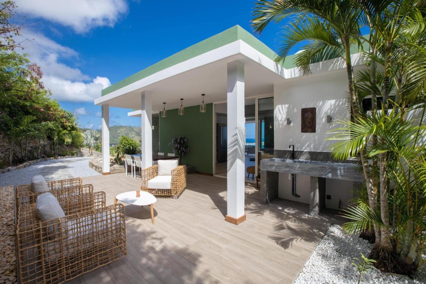 Villa in St Martin unbelievable views over Orient Bay and St Barths view 2