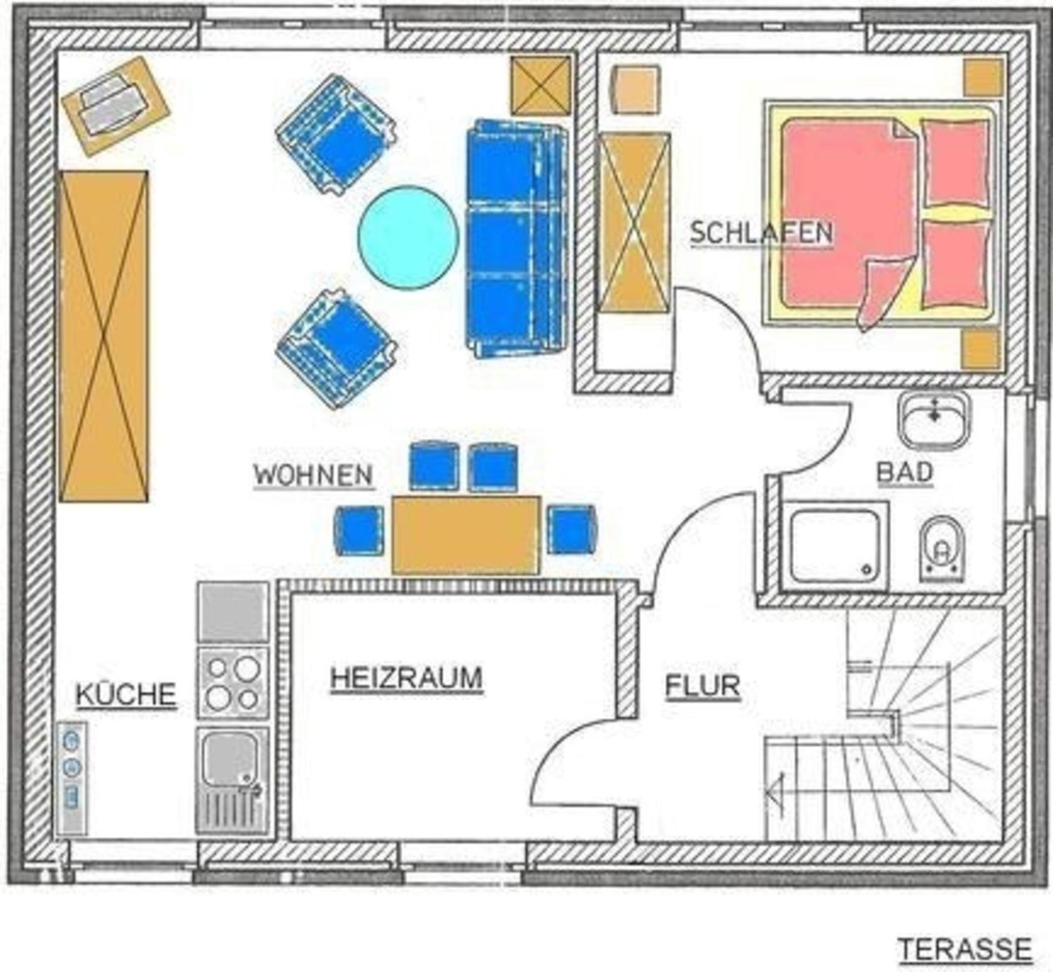 Souterrain-Wohnung am Ufer der Müritz mit eigener Terrasse - b51713
