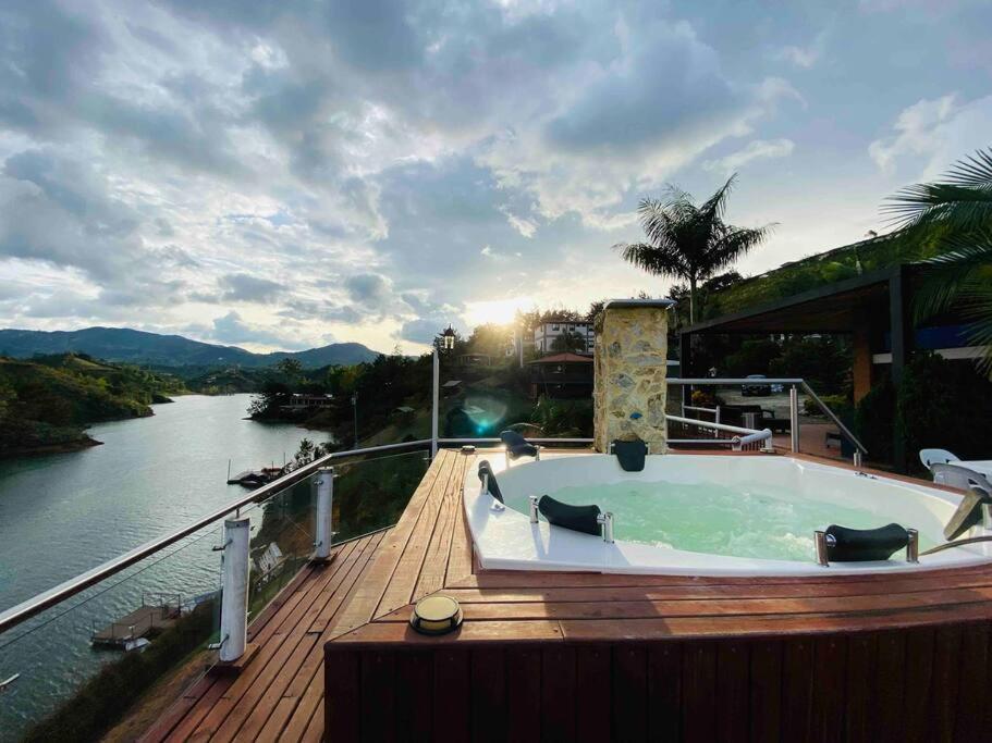 Lux Guatape Lakeside Retreat Cabin Jacuzzi