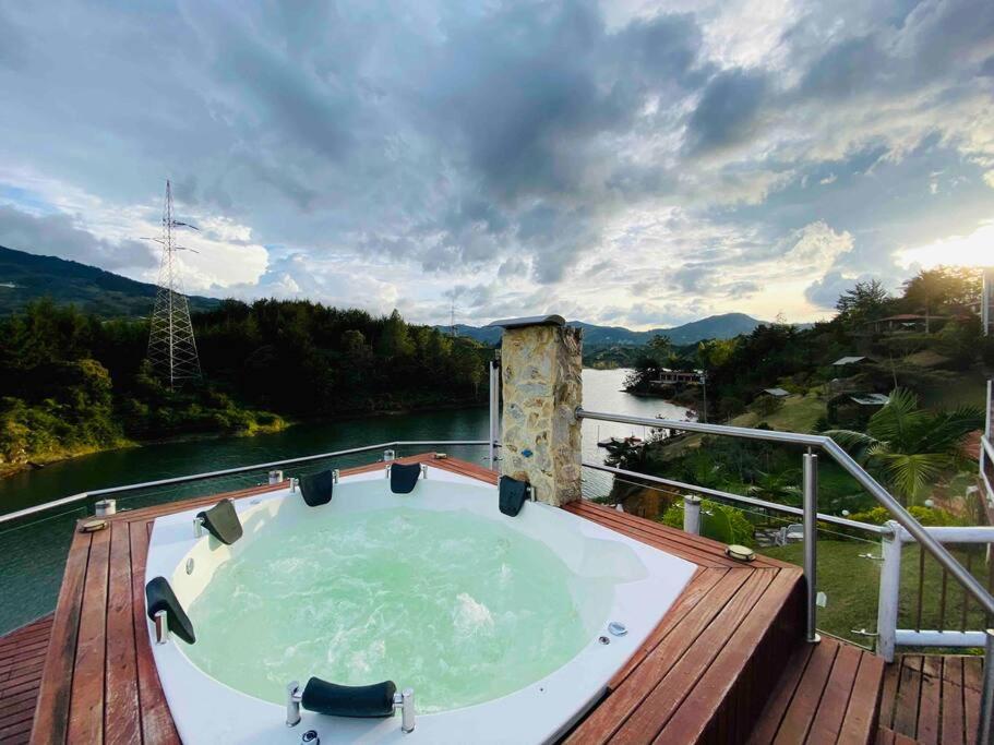 Lux Guatape Lakeside Retreat Cabin Jacuzzi