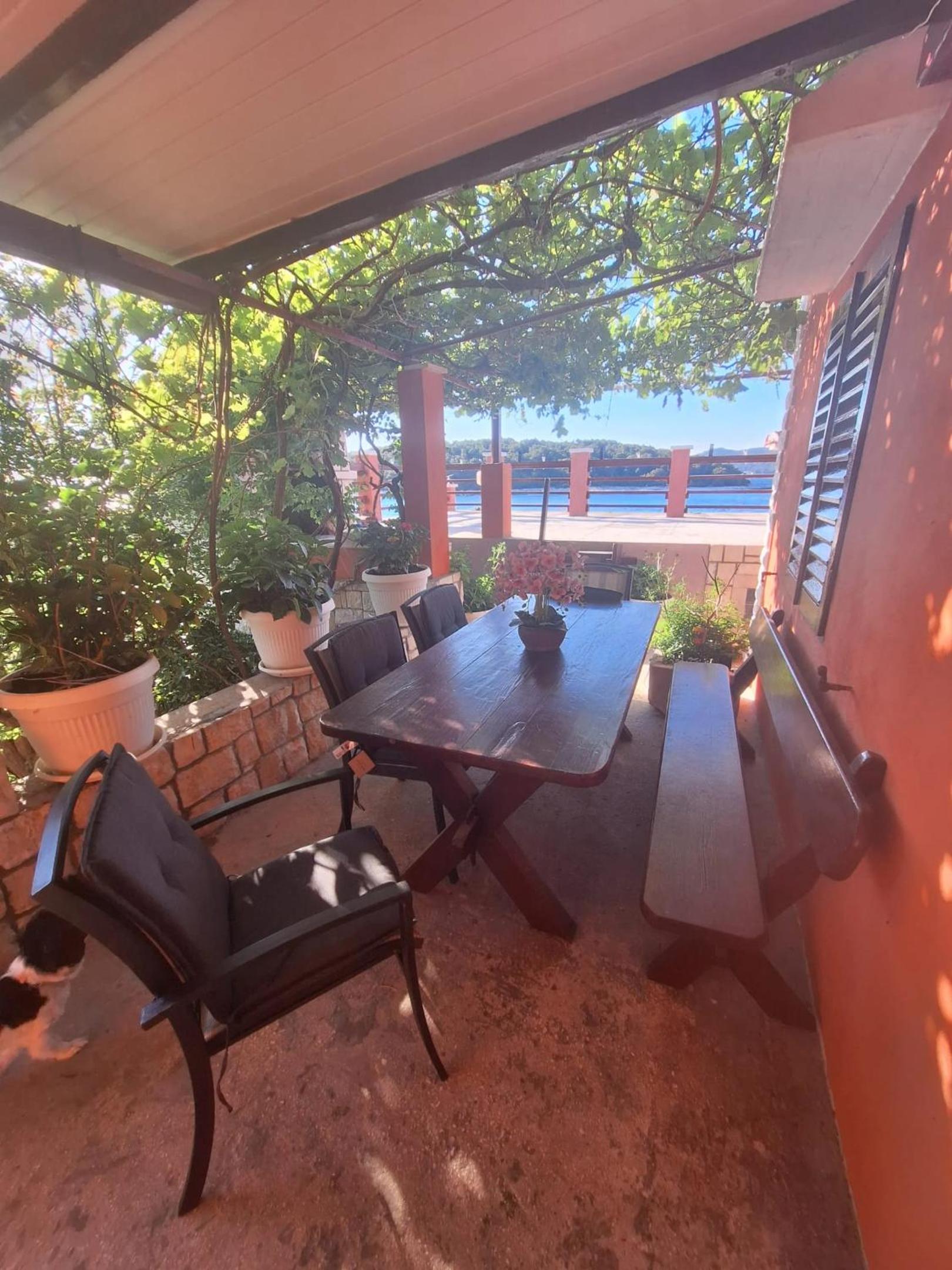 Charming house with sea view in Potirna, garden
