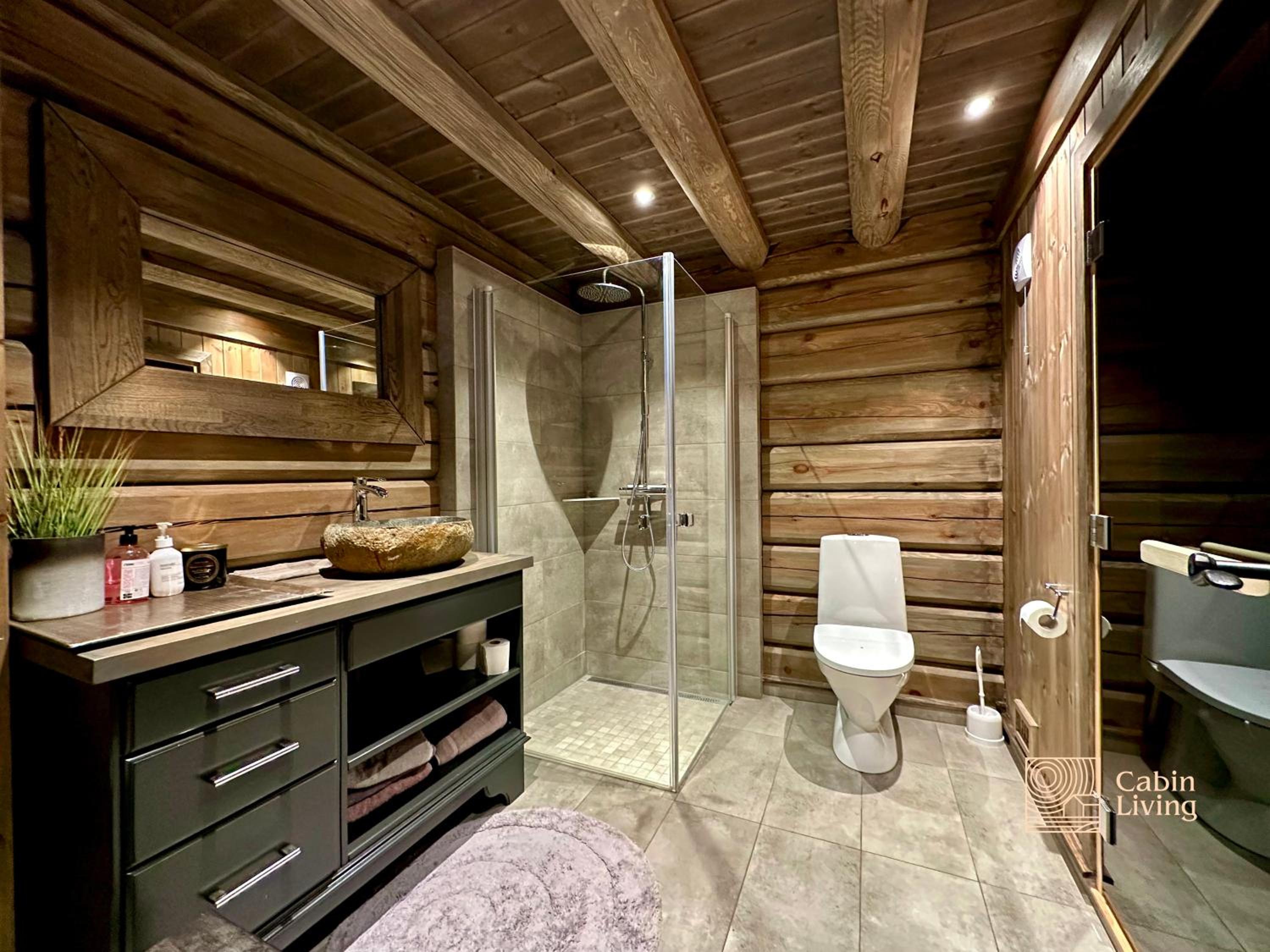 New log cabin with sauna, waxing shed & bench at Sjusjøen