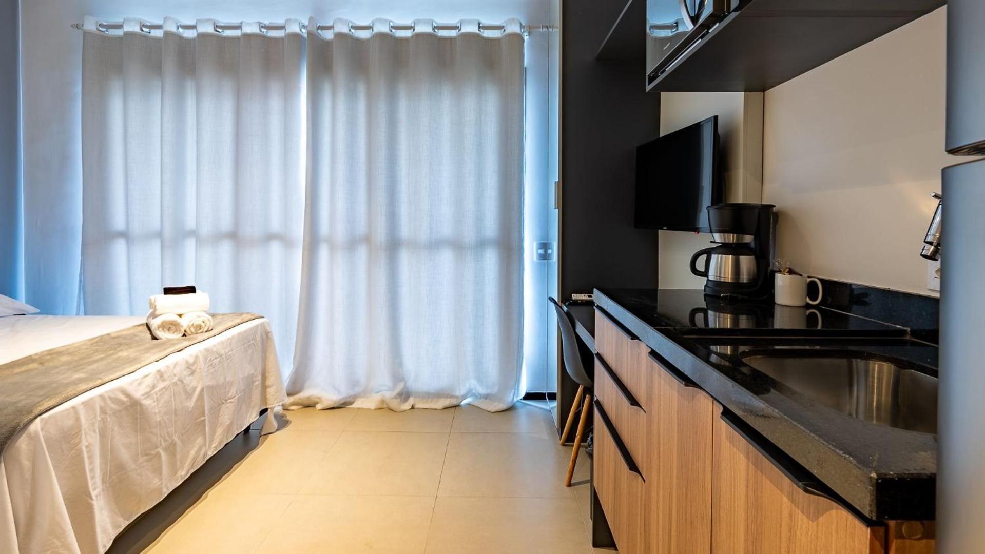Studios modernos na Consolação, perto da Avenida Paulista.