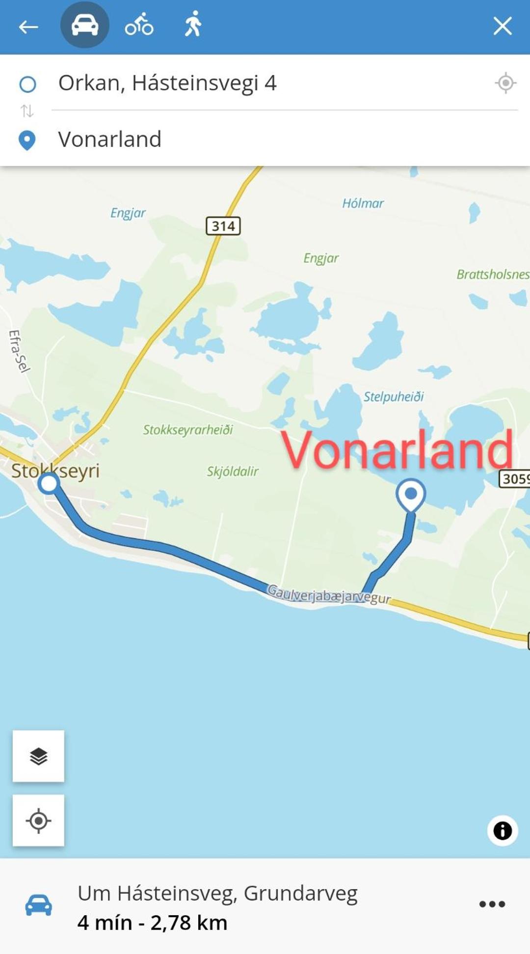 Vonarland hús með einu svefnherbergi