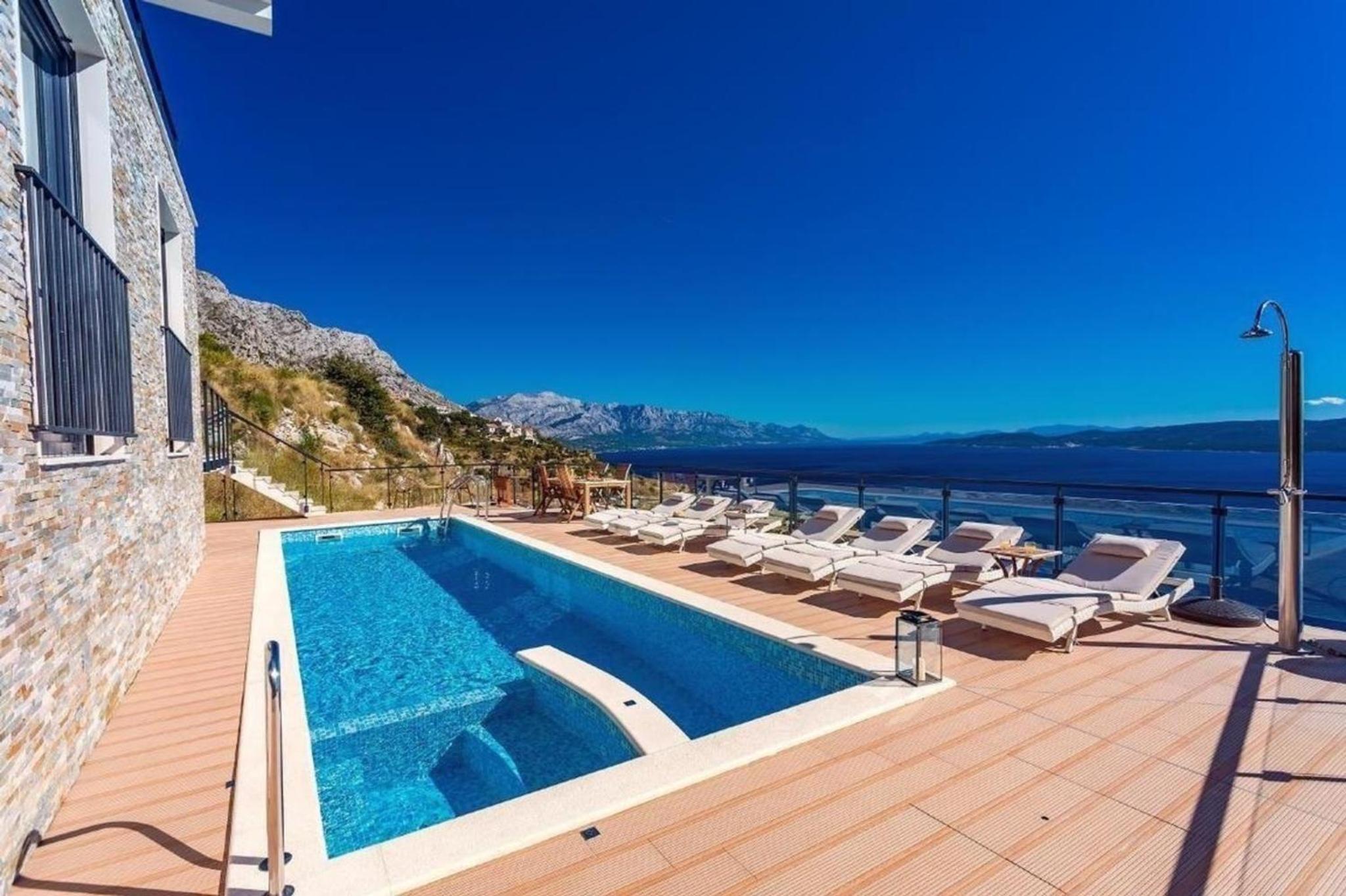 Villa Mia mit privatem Pool, Whirlpool, Fitnessraum, Sauna, Meerblick view 3