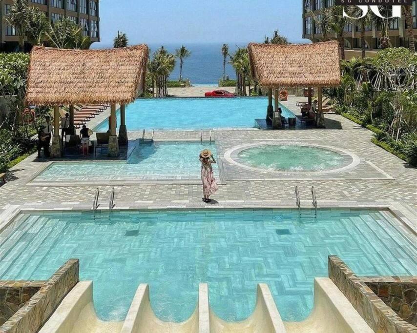 Apec Mandala Mui Ne-Căn hộ nghỉ dưỡng Phan Thiết-32 mét vuông gồm 2 giường 1 mét 6-thích hợp cho 1-4 người lớn, trẻ em free nếu dùng chung giường