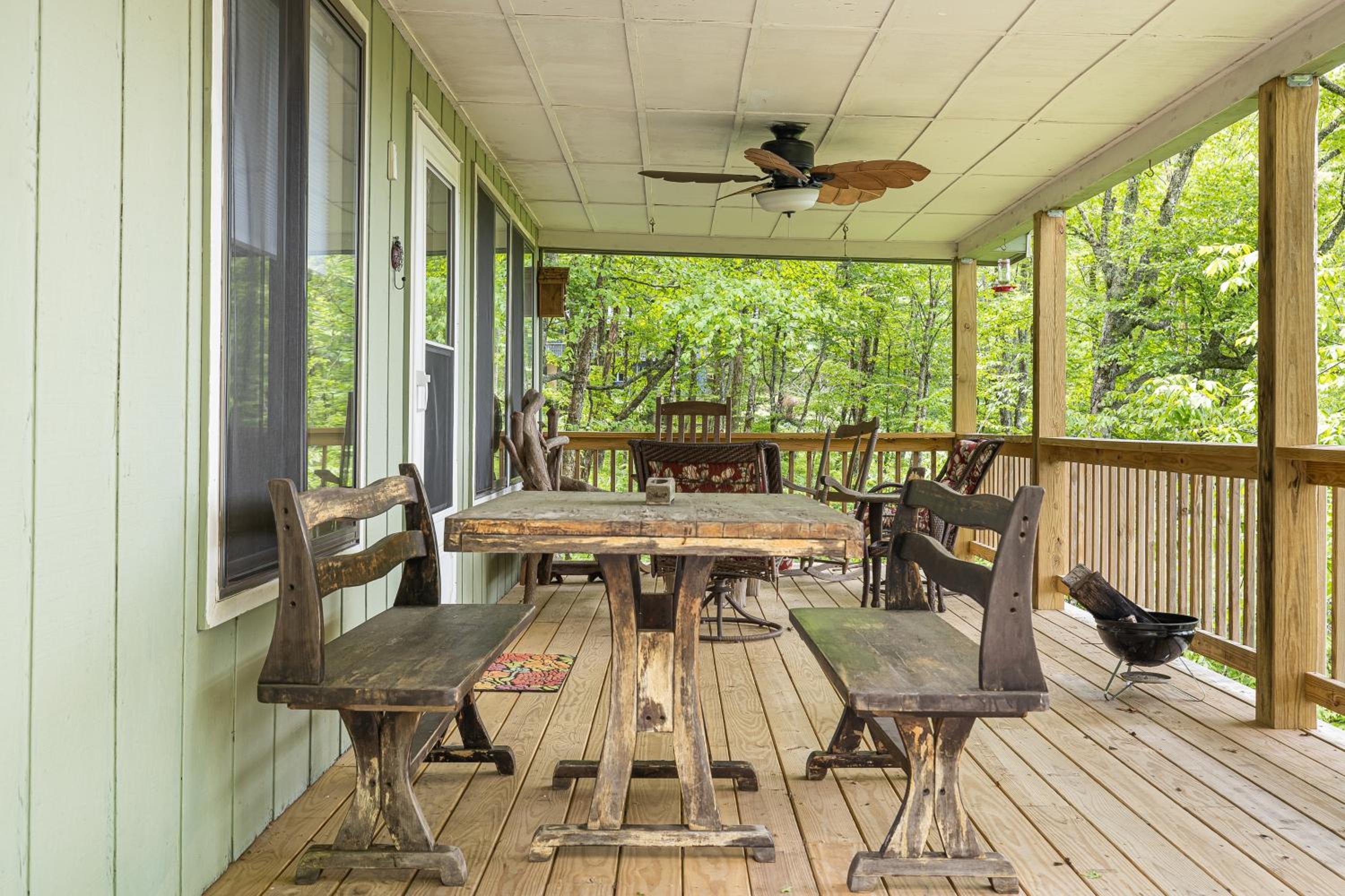 Deck w Forest Views Ping Pong Blue Ridge Mtn Escape Ash Vale by AvantStay