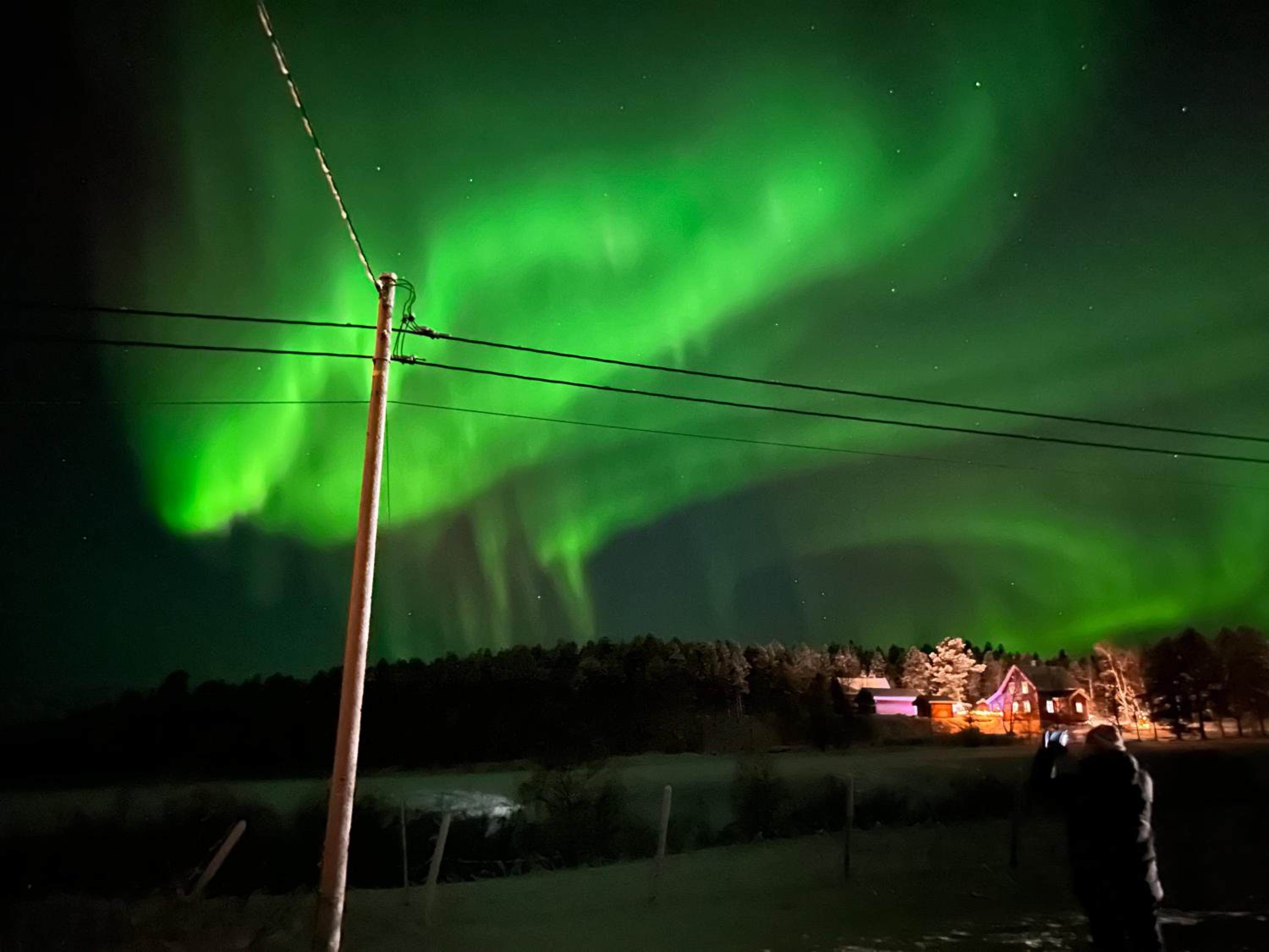 House in the lights and Aurora view 5