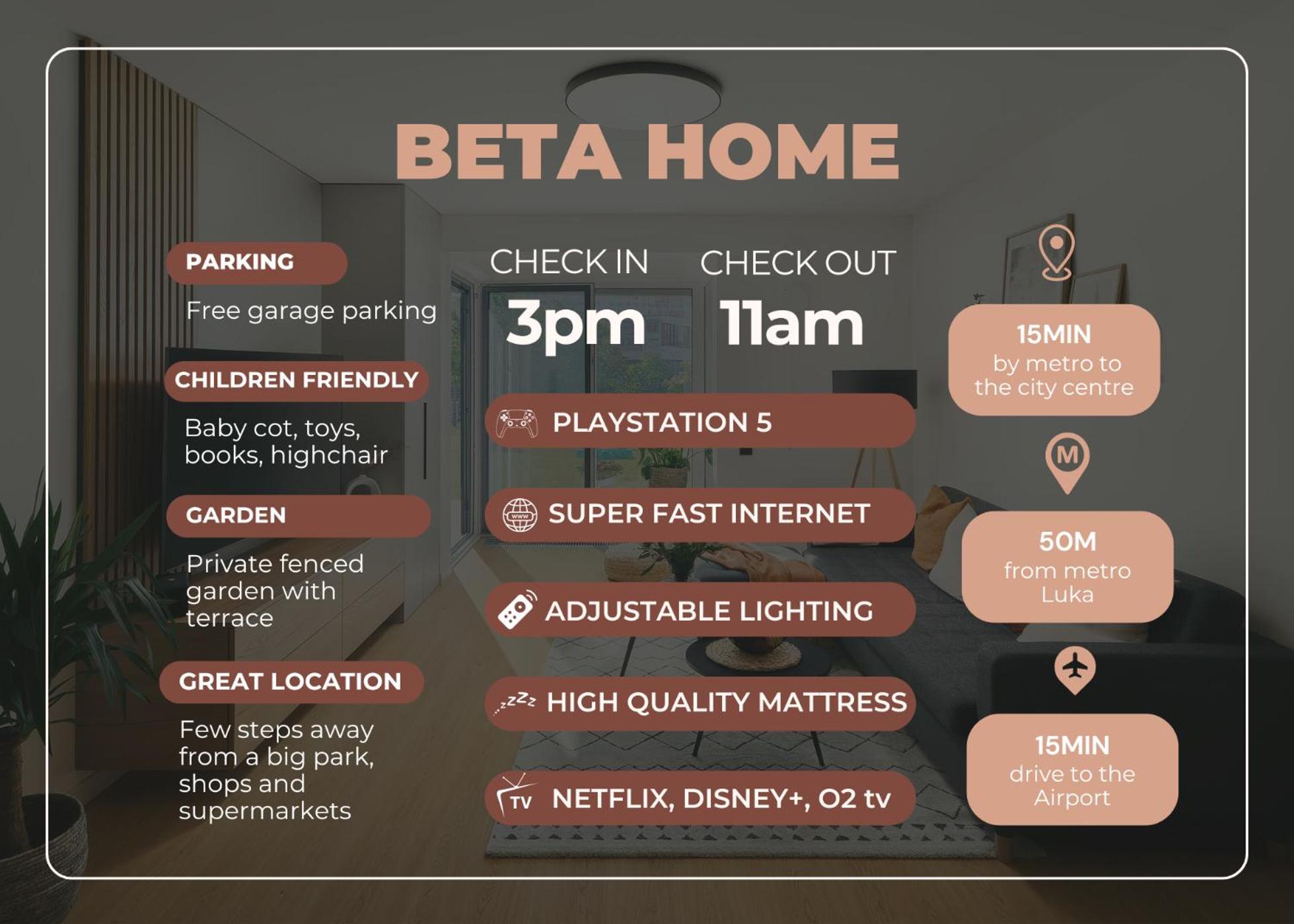 Beta Home - Free Garage, Air Condition, Garden, at Metro, 2nd parking on request