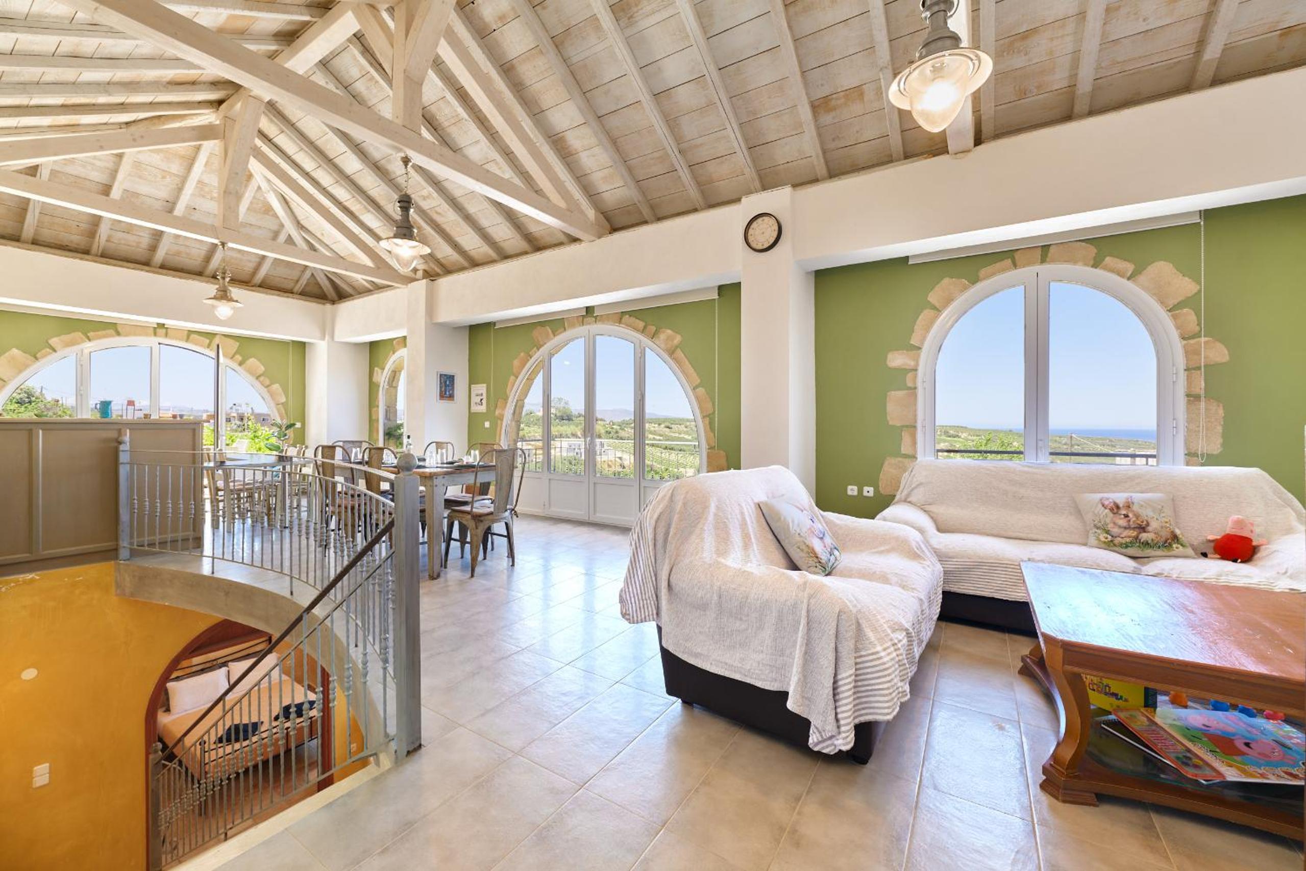 Villa Elaiona in countryside with mountain views