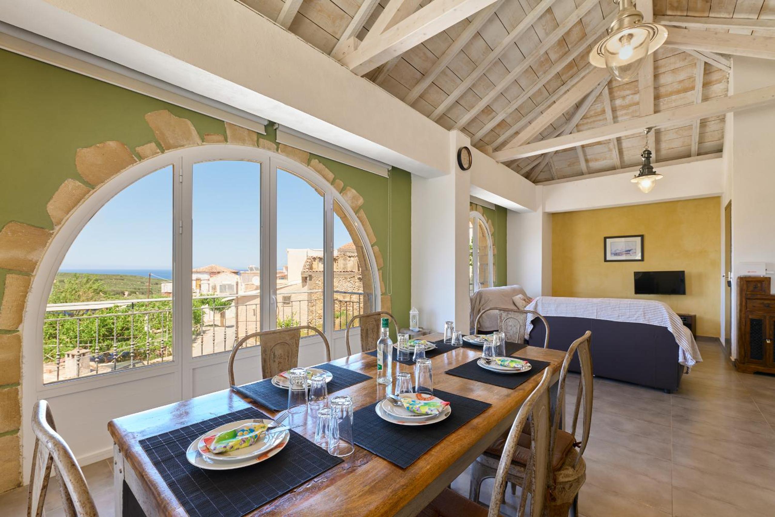 Villa Elaiona in countryside with mountain views