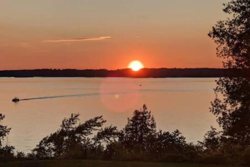 St Lawrence River Modern Log Home view 2