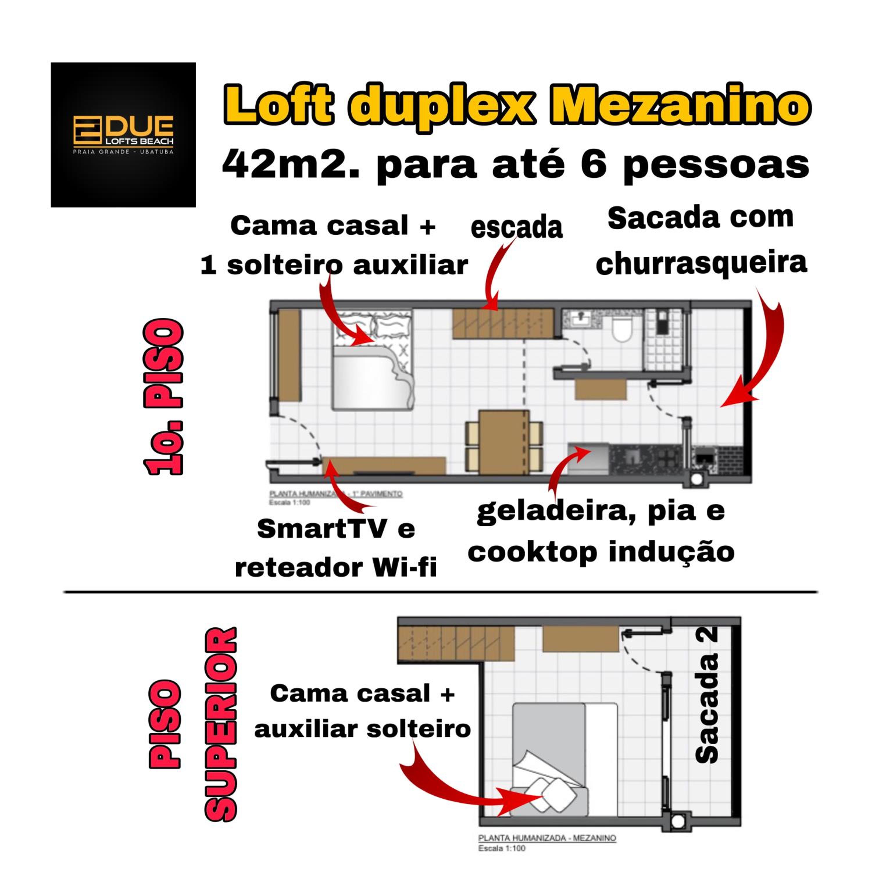 Loft moderno próximo a Praia Grande e Centro Turístico
