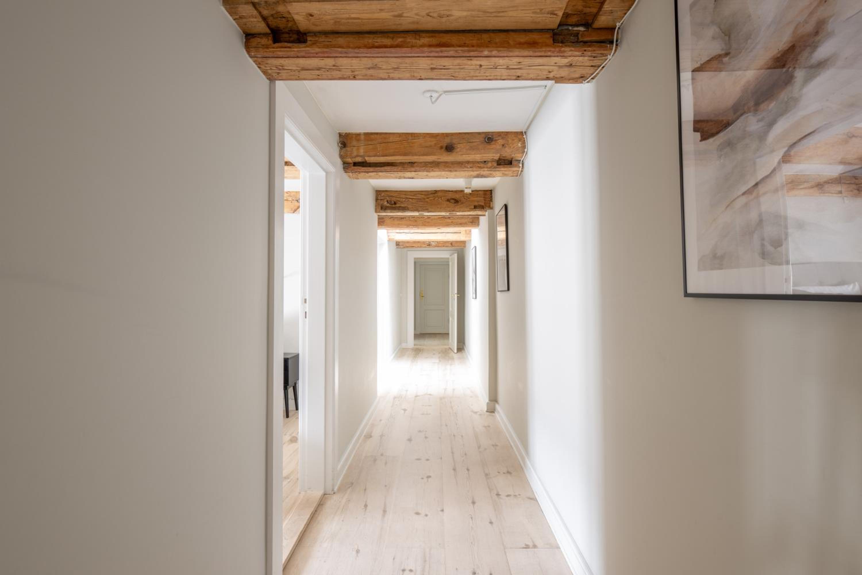 City Apartment With Exposed Ceiling Beams