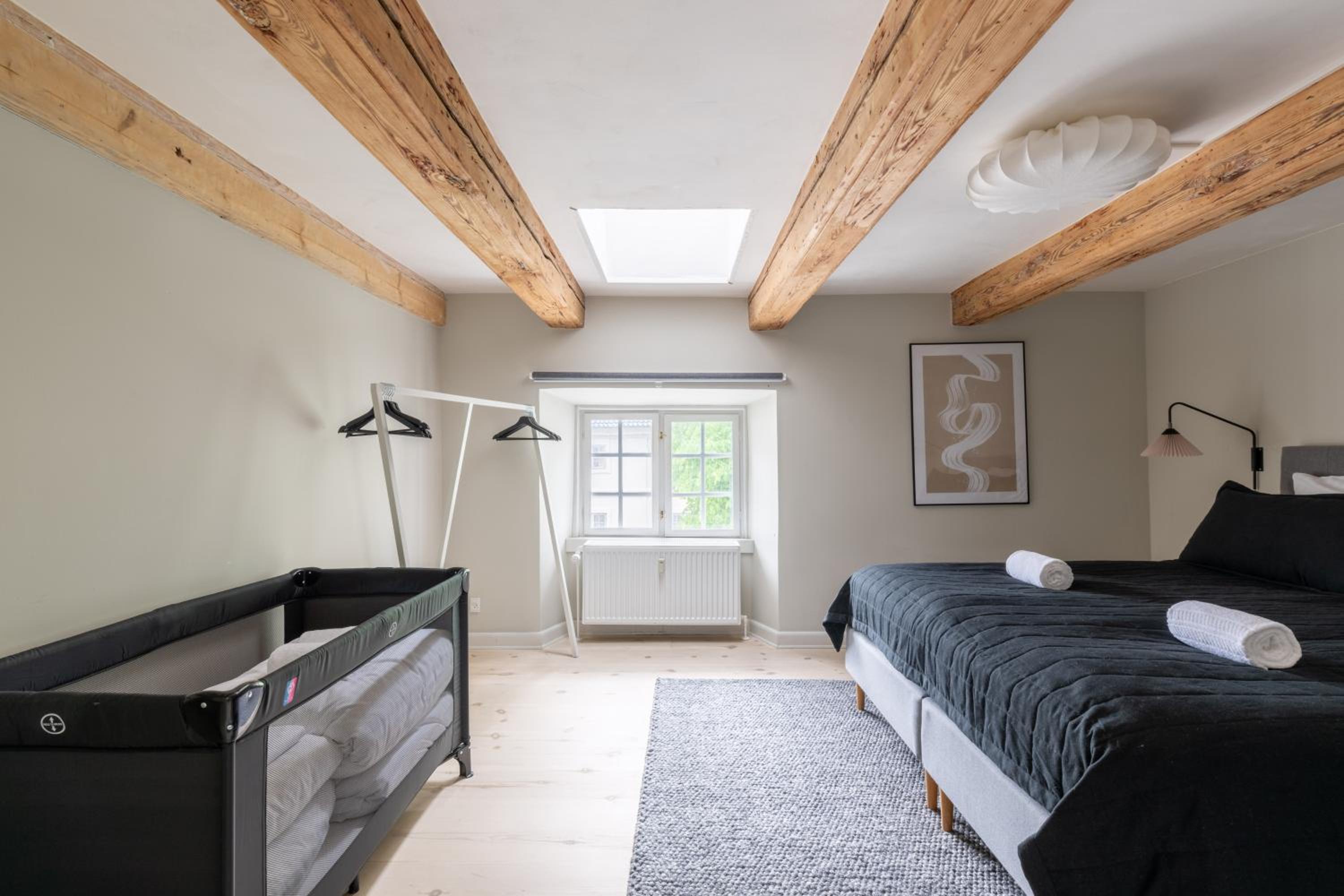 City Apartment With Exposed Ceiling Beams