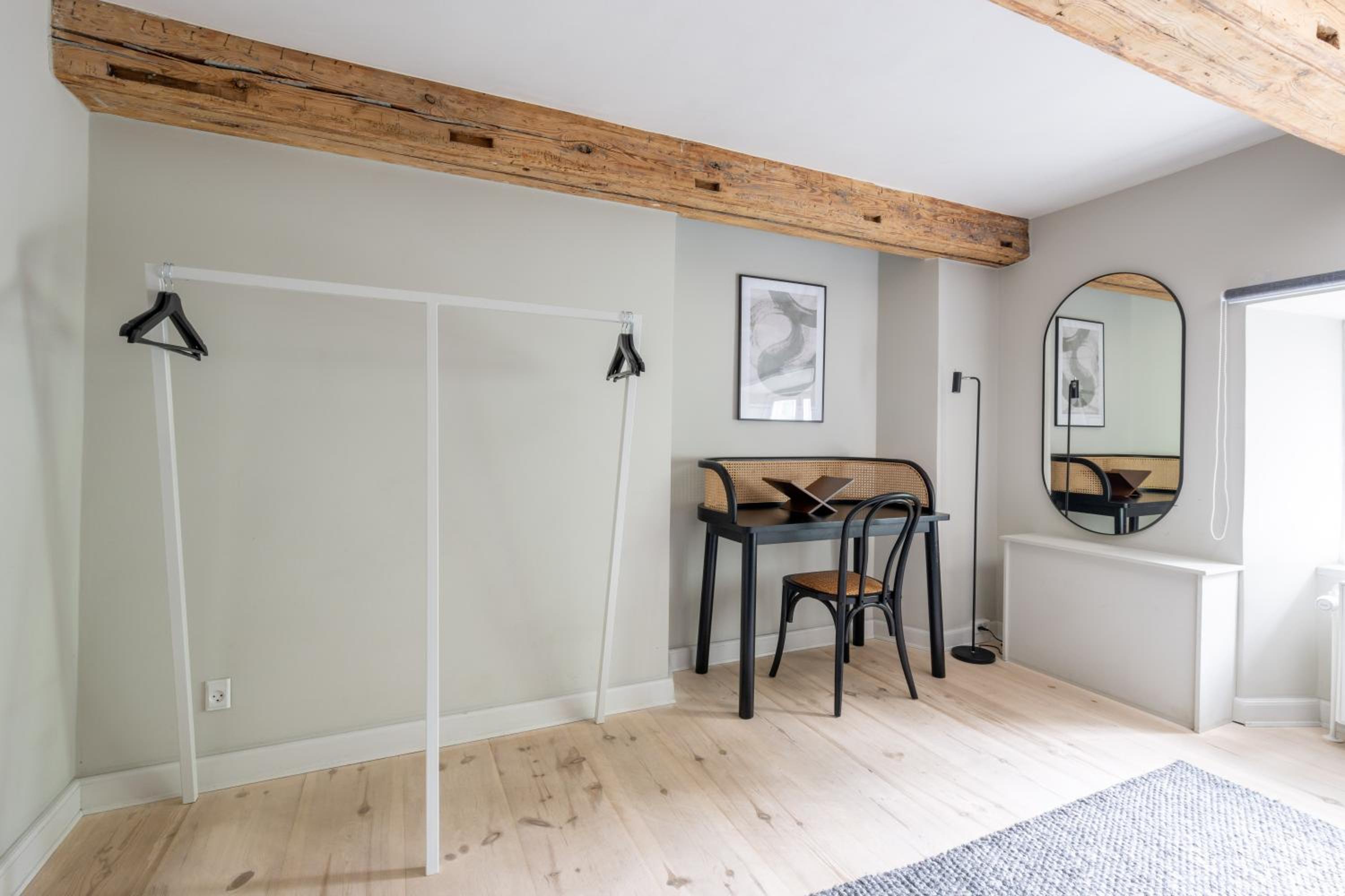 City Apartment With Exposed Ceiling Beams