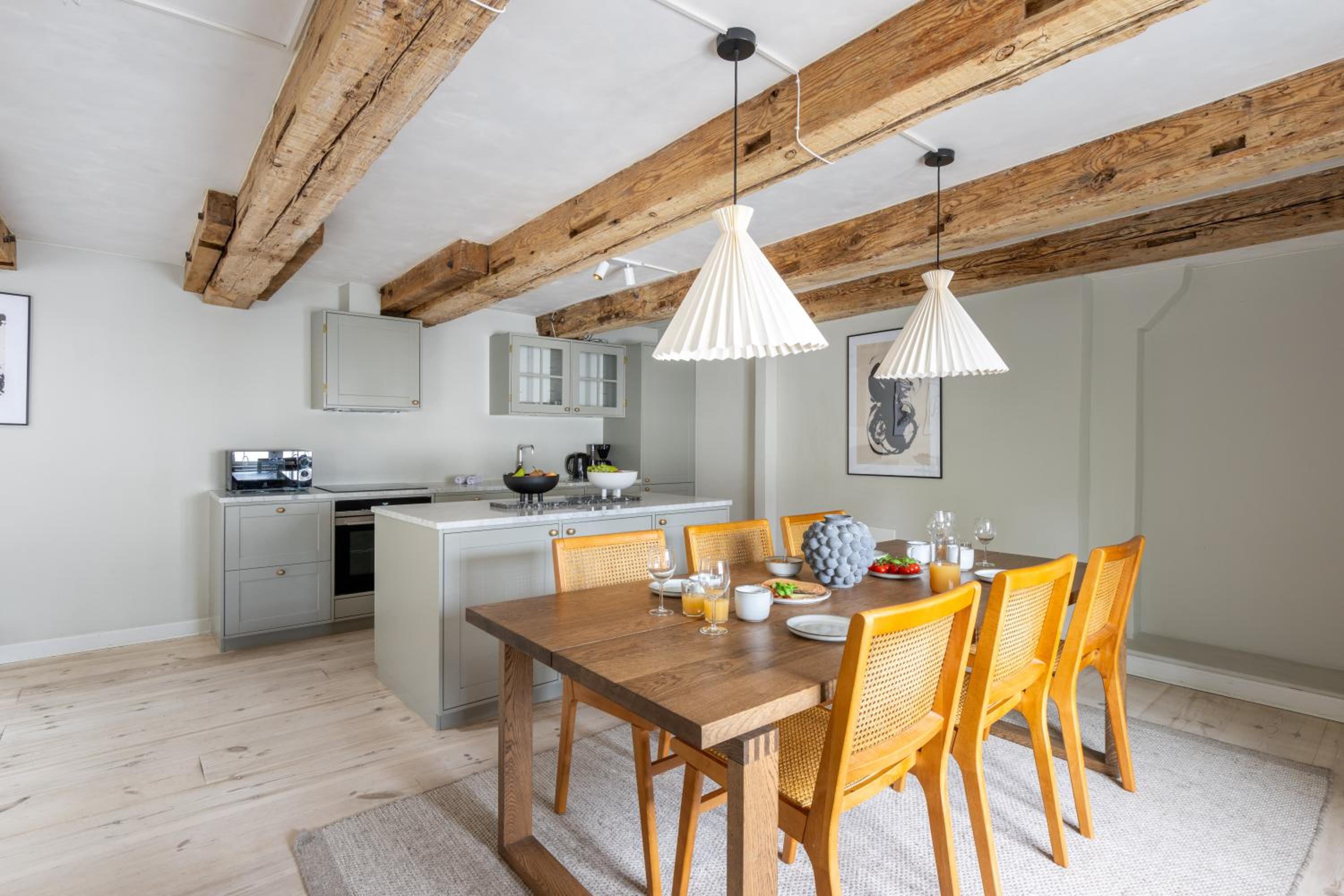 City Apartment With Exposed Ceiling Beams