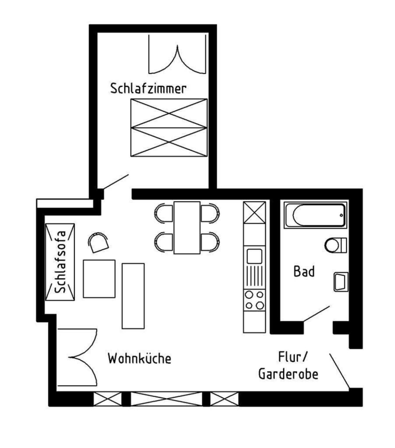 Appartement mit Terrasse und Garten