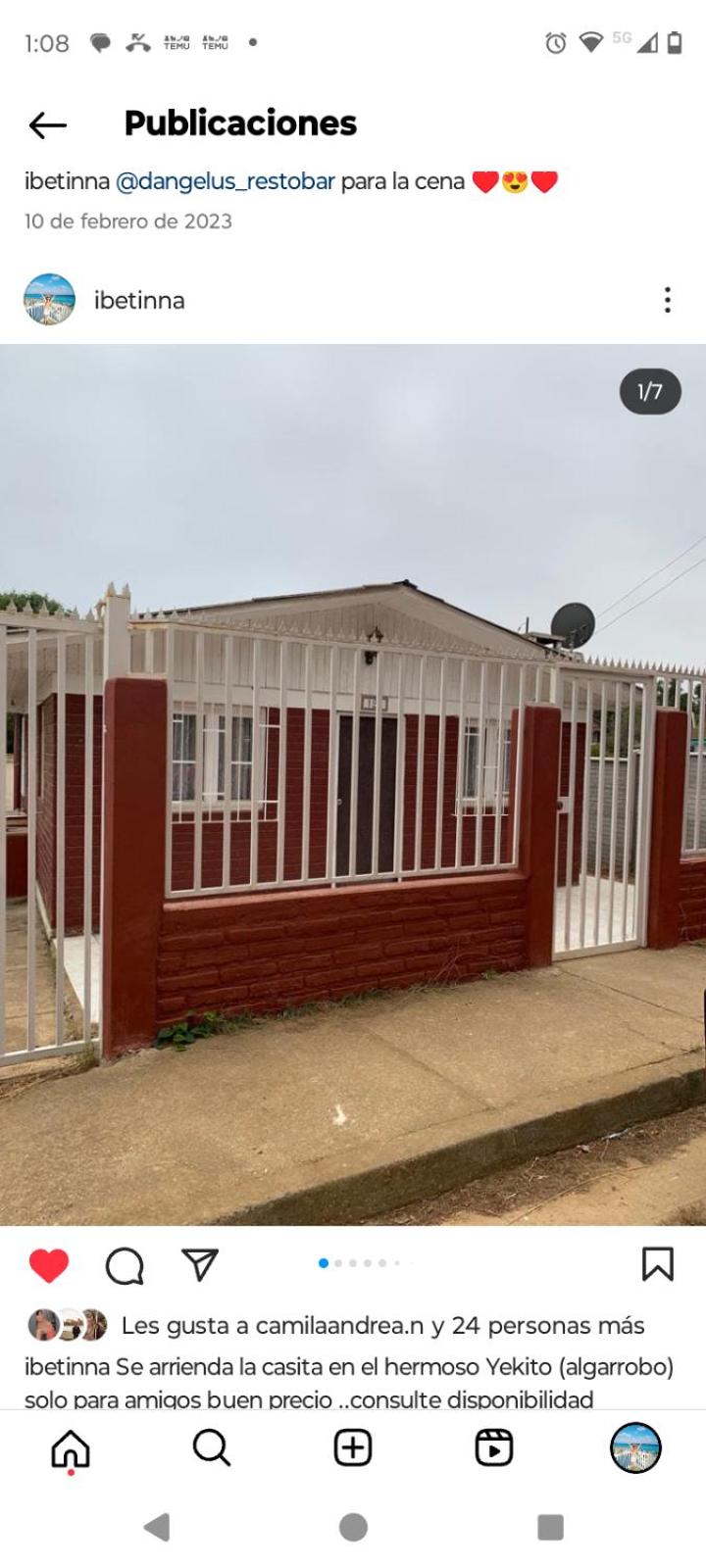 Casita en el Yeco, Algarrobo minimo 2 noches