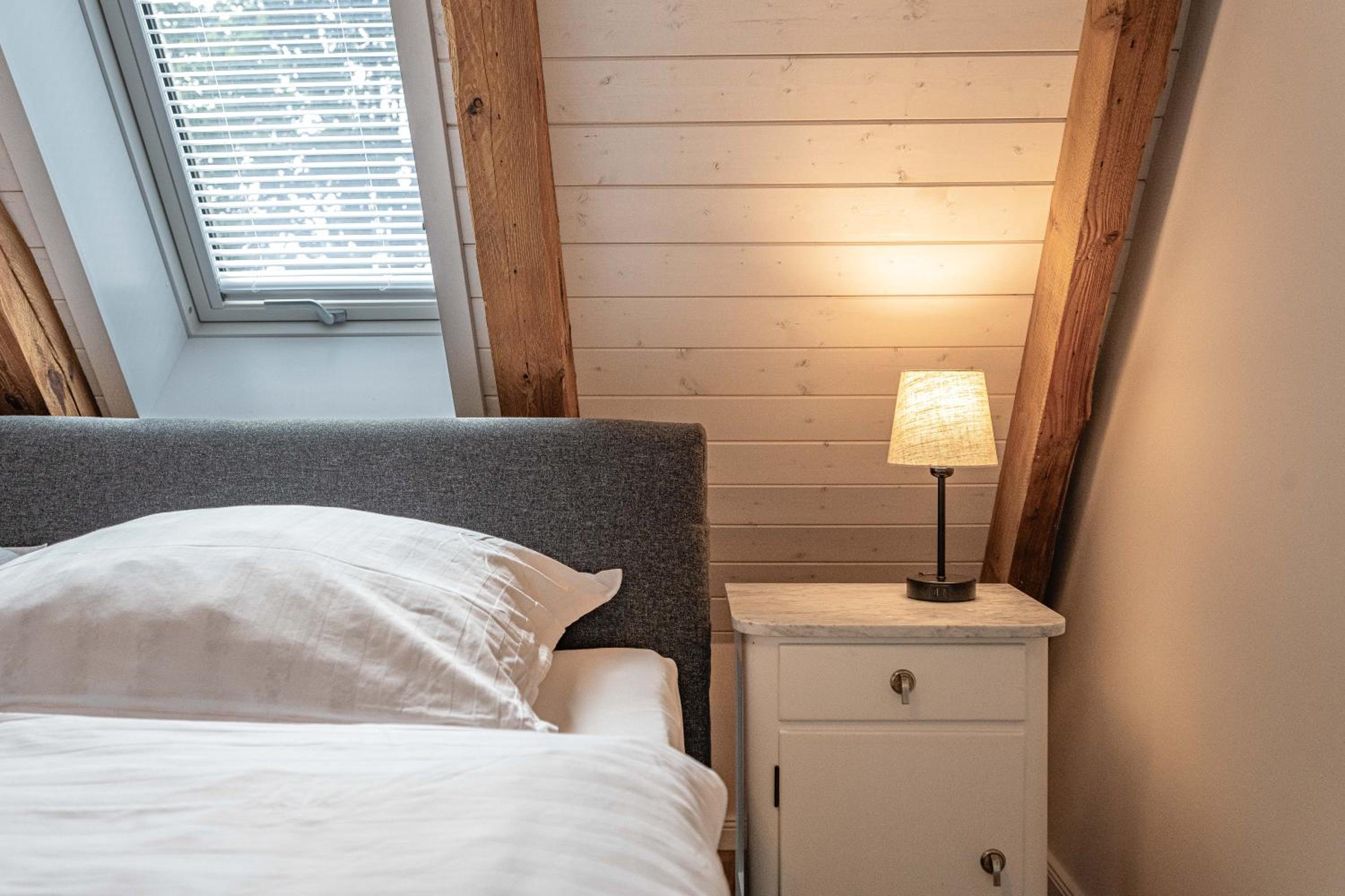 Traumhafte Ferienwohnung am Park, großer Balkon, voll ausgestattete Küche, Schreibtisch, WiFi, Smart TV, Carport, Wallbox, Fahrräder