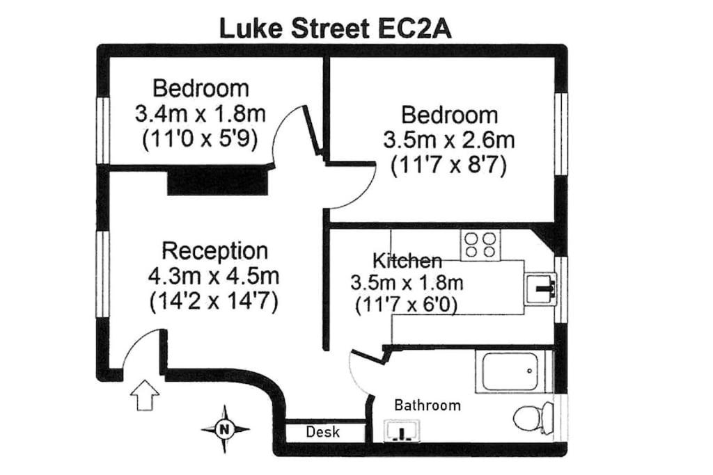 2 bedroom apartment in Shoreditch on quiet side street, close to Old Street station