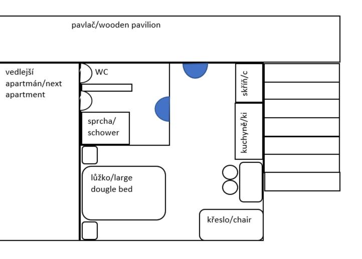 Červený Stylový Apartmán 3 km od Malé Skály
