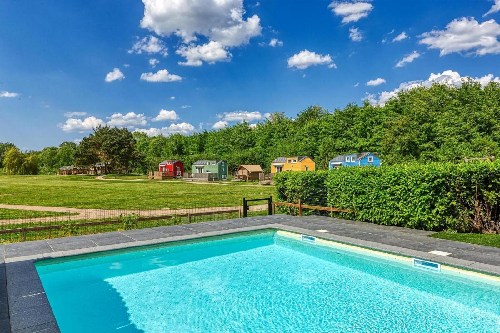 Blue Tiny House with HotTub view 4