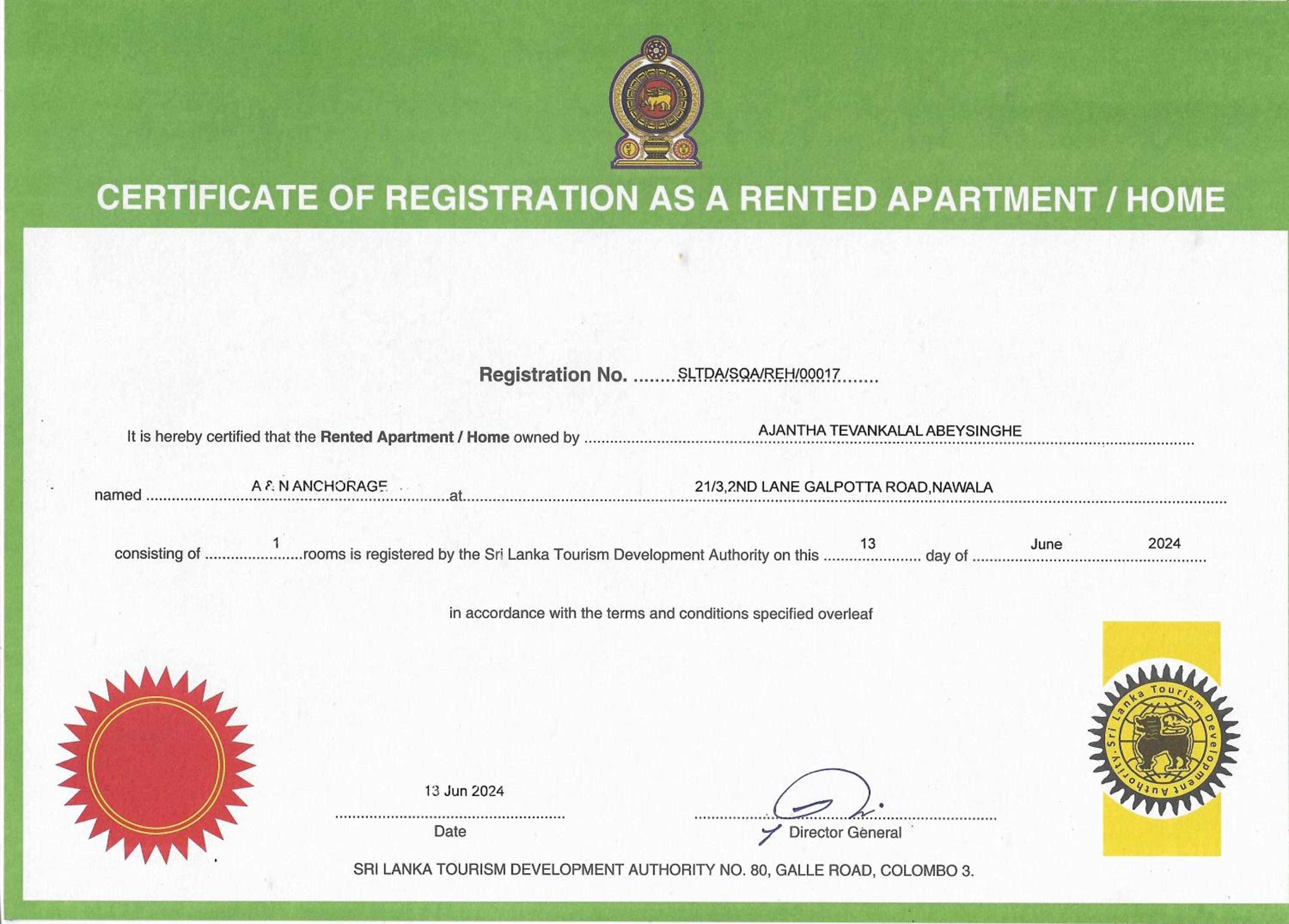 A & N Anchorage Rented Home 60 sq m Approved by Sri Lanka Tourism Development Authority view 2