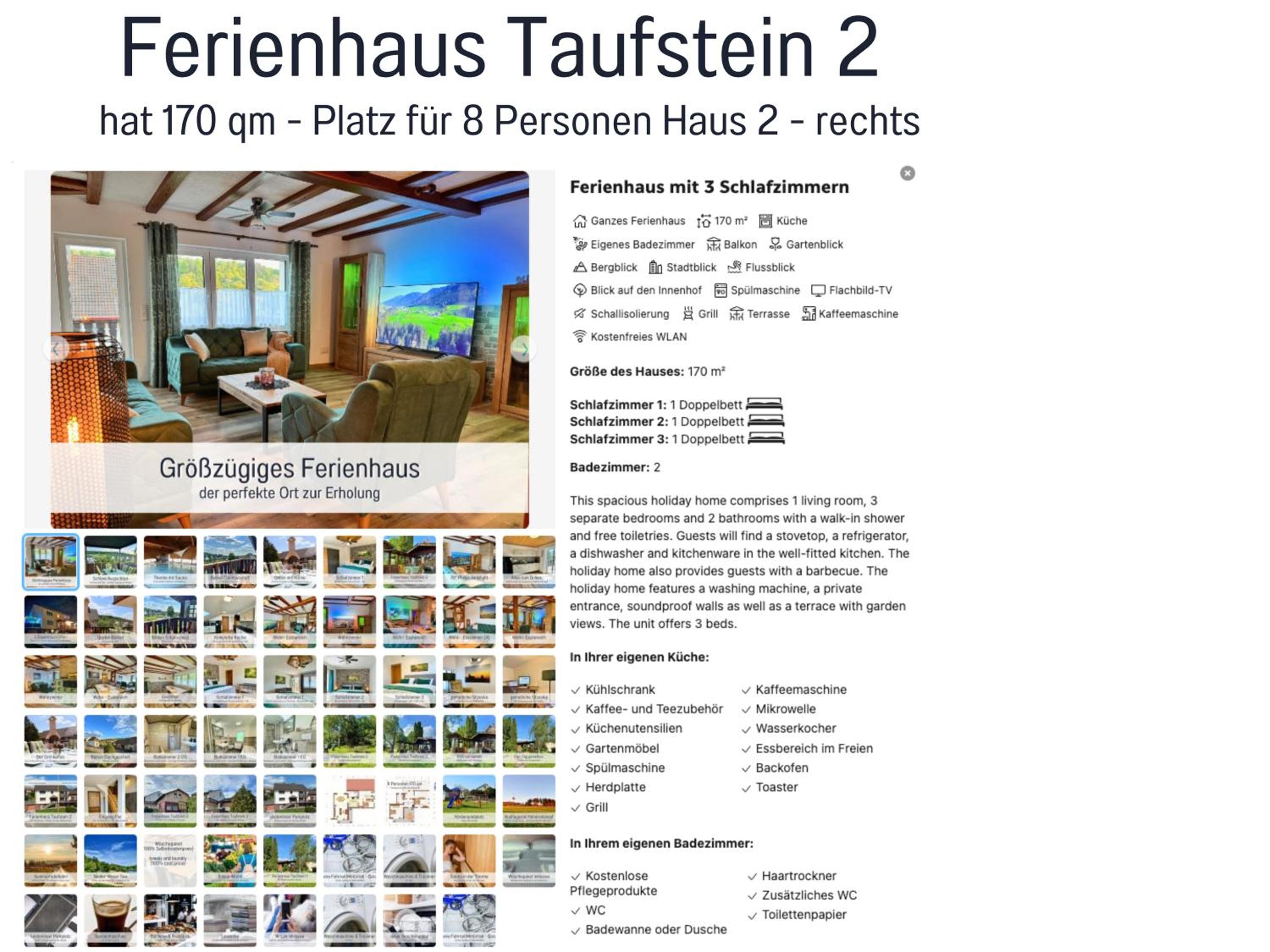 Großes Ferienhaus für 12 -17 Personen mit Whirlpool - Spielzimmer und Garten