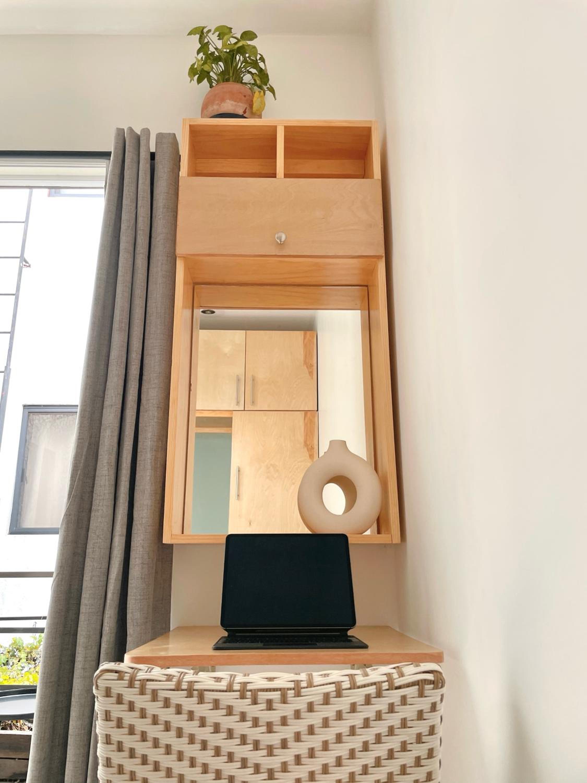 Sunlit Studio with Balcony and Workspace photo 3