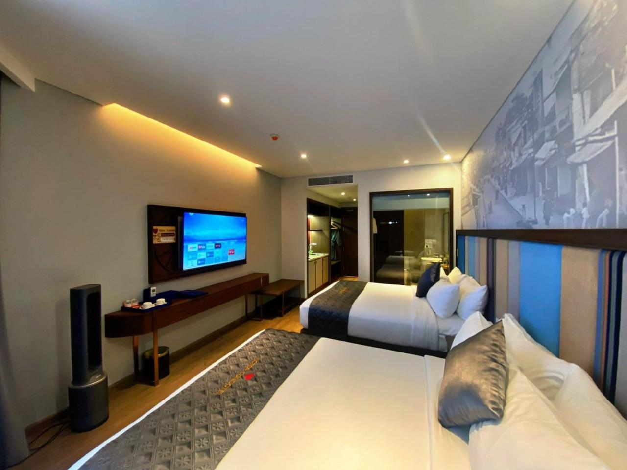 Apec Mandala Mui Ne-Căn hộ nghỉ dưỡng Phan Thiết-32 mét vuông gồm 2 giường 1 mét 6-thích hợp cho 1-4 người lớn, trẻ em free nếu dùng chung giường