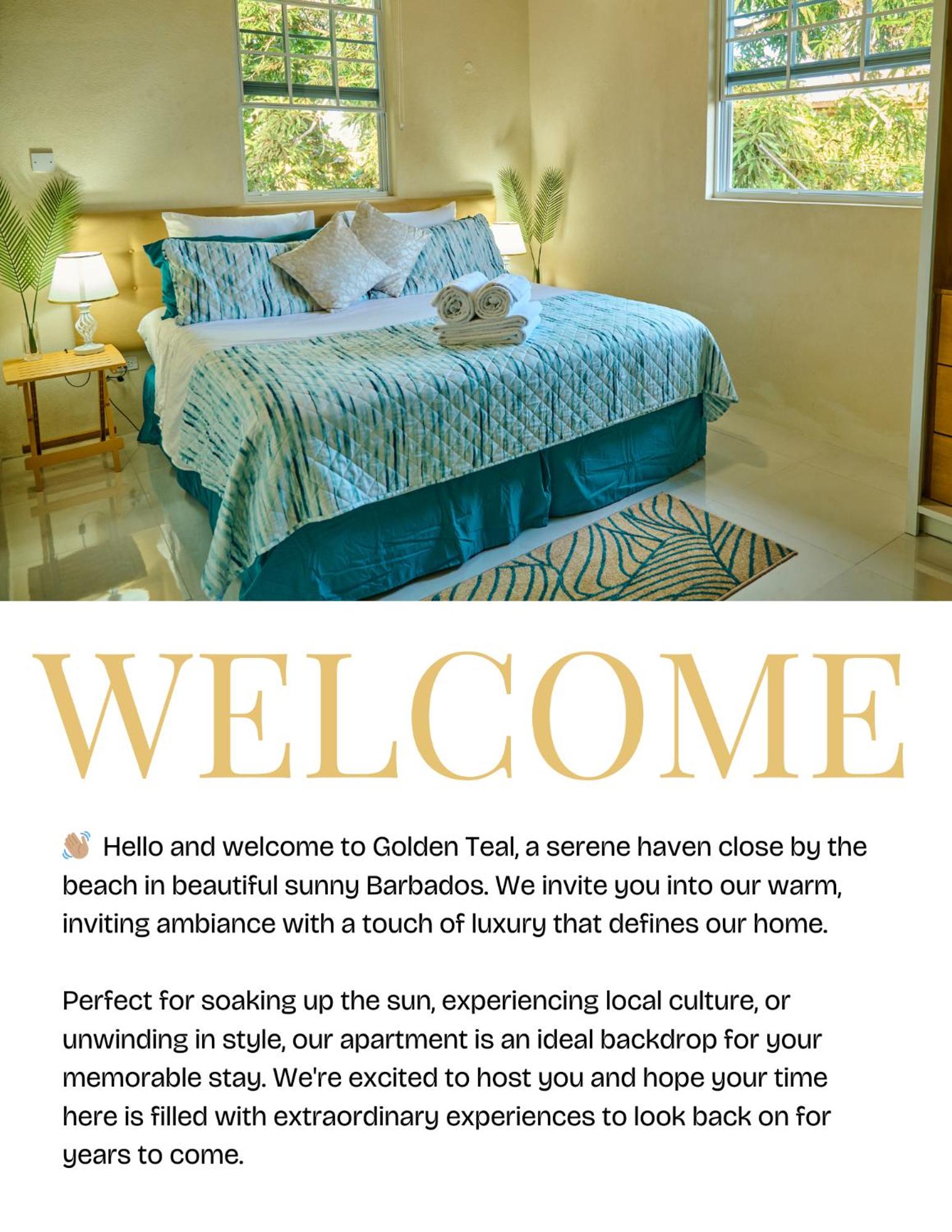Couples Hideaway, King Bed- 5 Mins to Beach & Oistins- Golden Teal