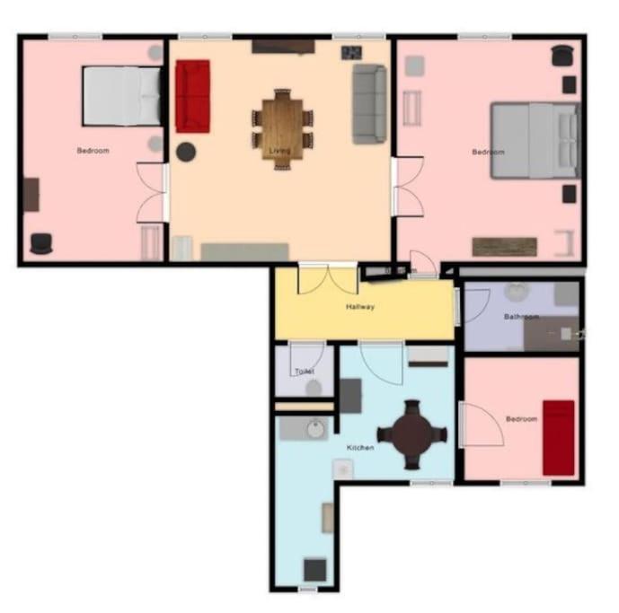 Unique & Spacious 3BR Historic Flat in City Centre