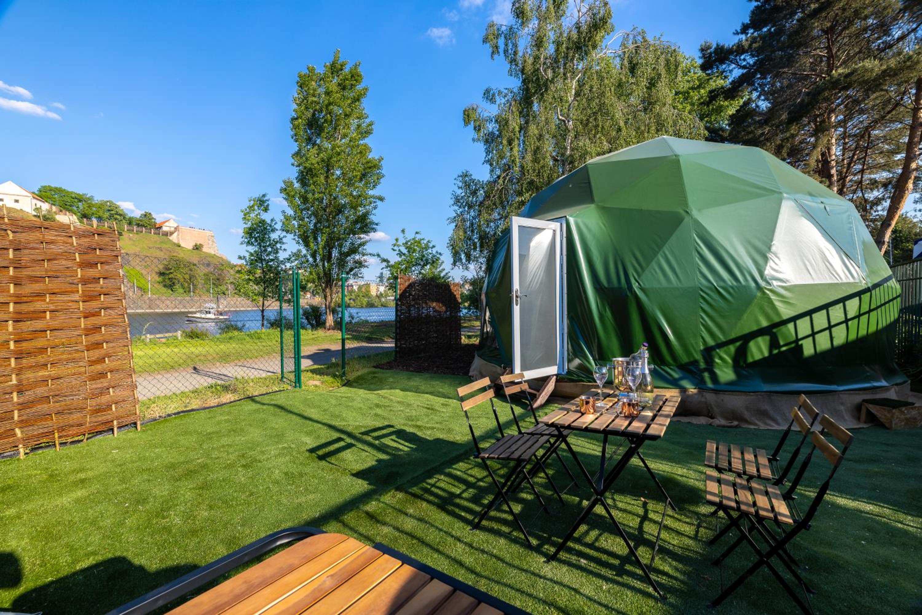 Unique Escape Glamping in the Heart of Prague with Hot Tub and Vysehrad Castle View