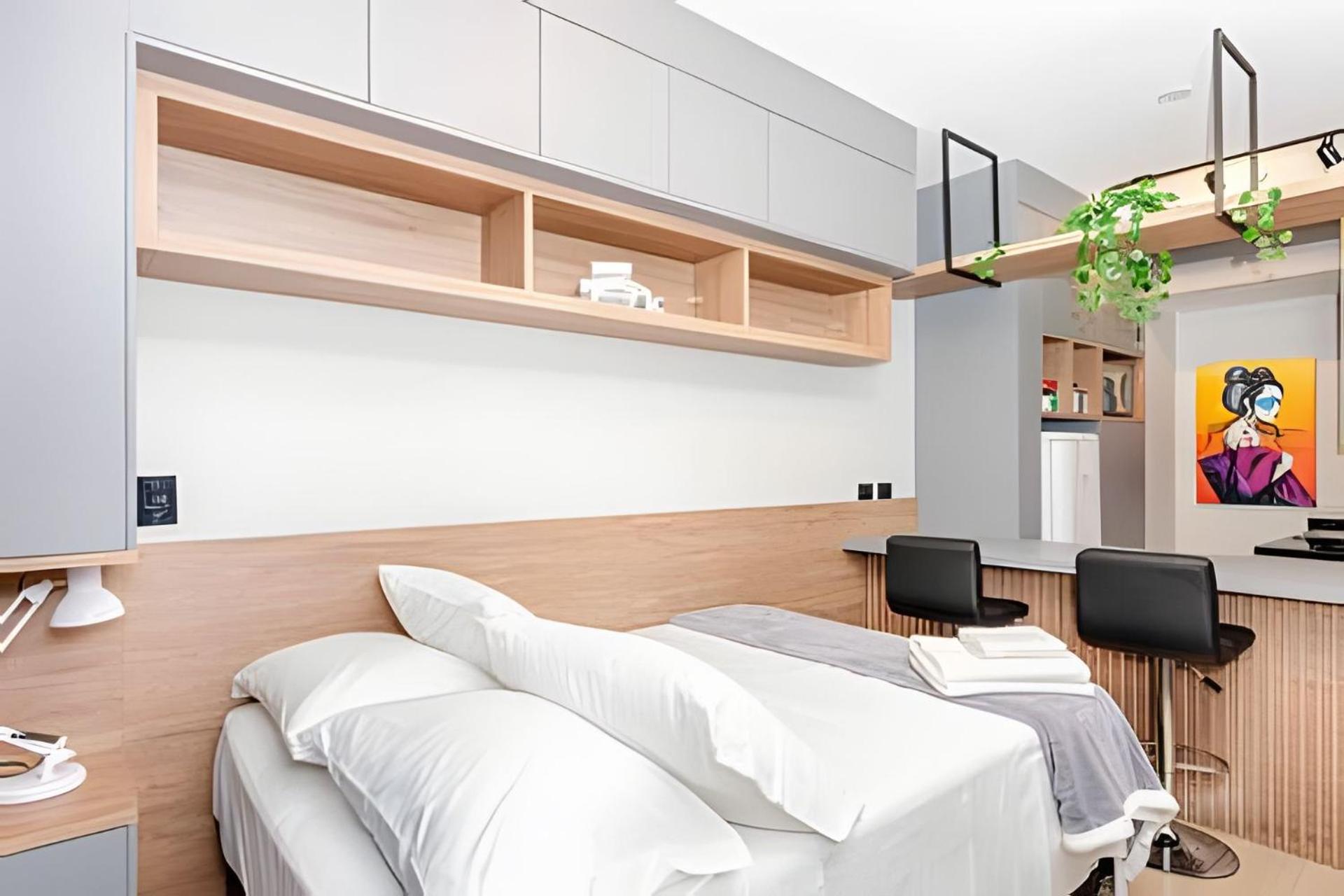 Studio incrível no Condo clube sky, batel soho by UROOMS