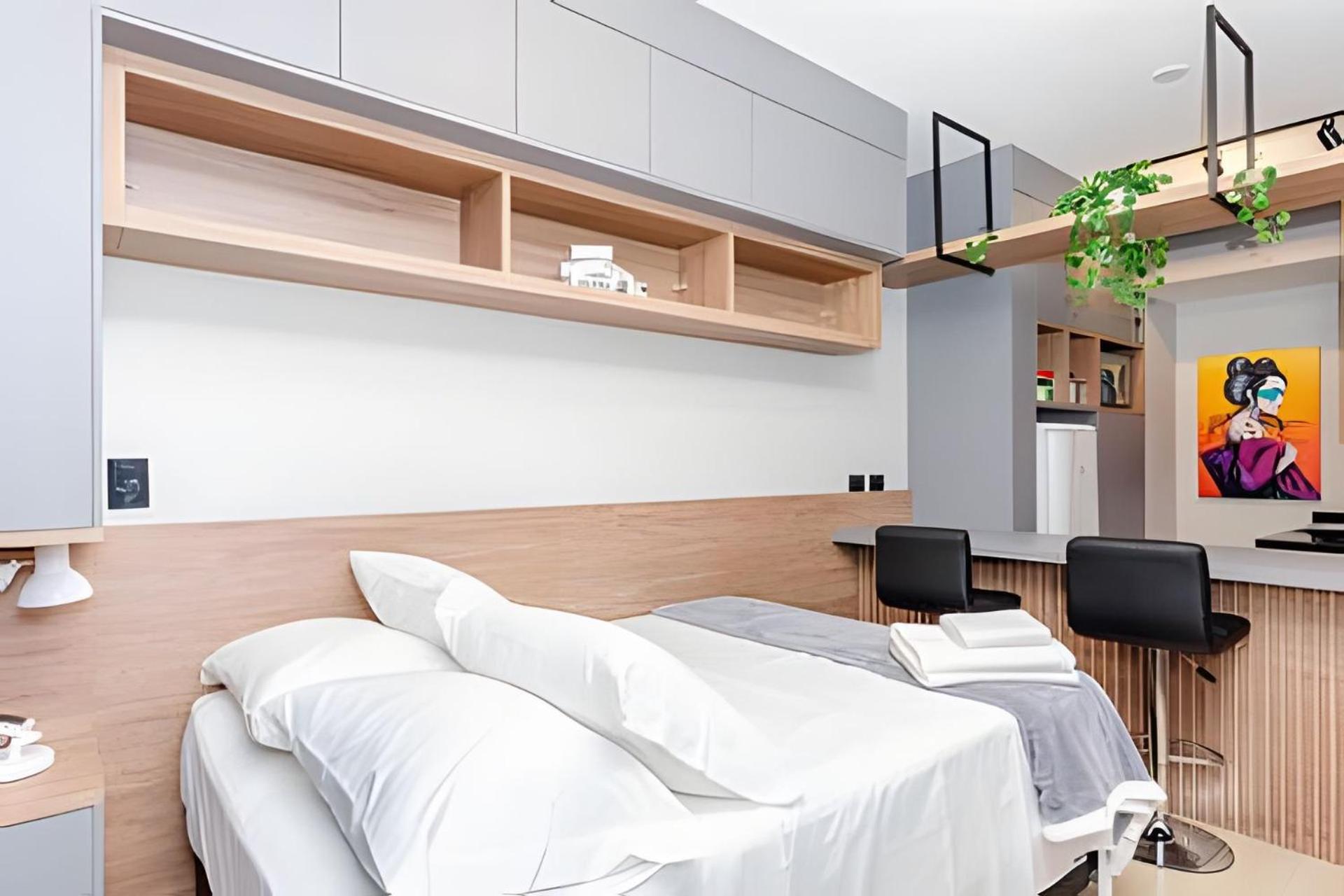 Studio incrível no Condo clube sky, batel soho by UROOMS