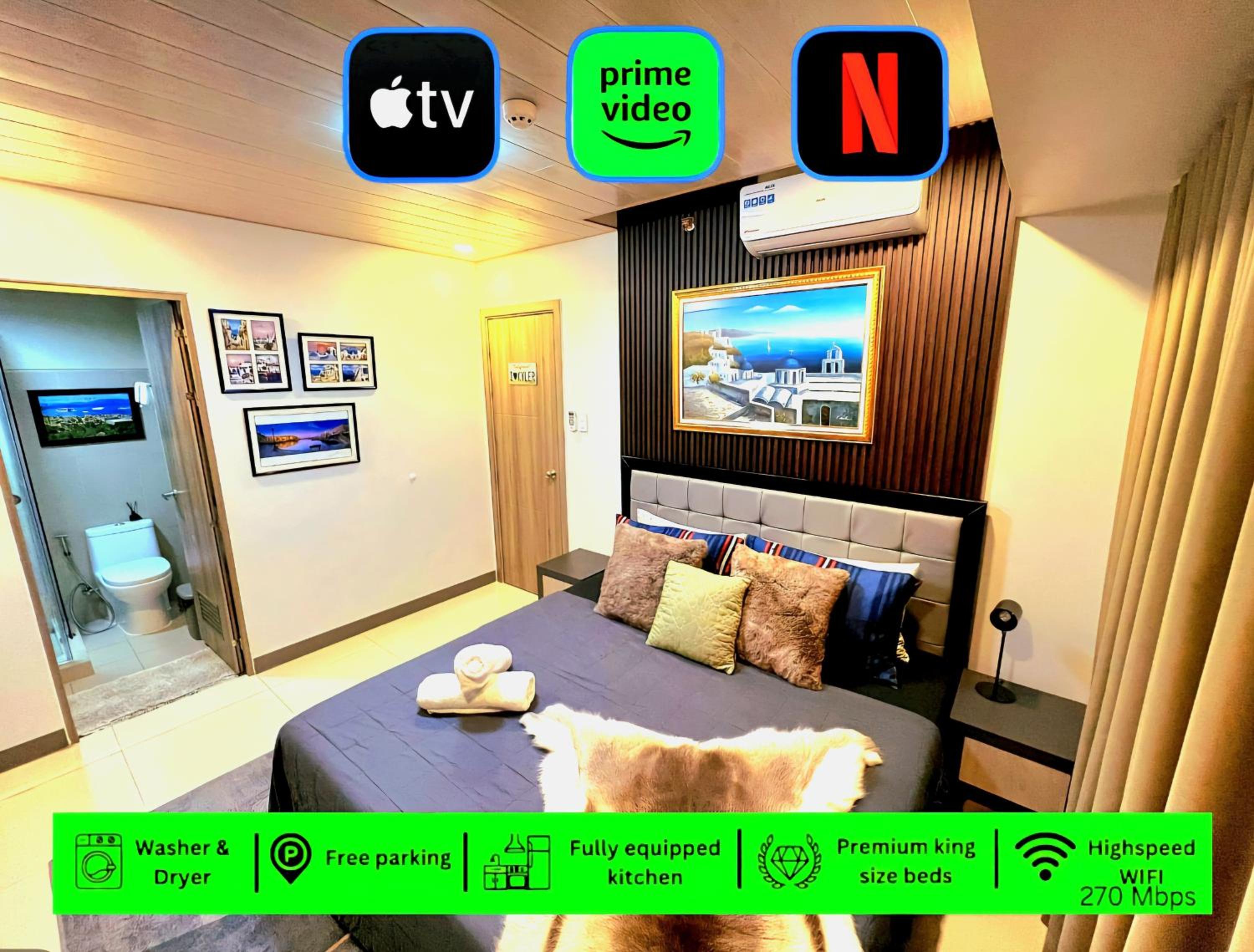 Elegant Corner Unit 2BR Condo with King Bed, Pool, Jacuzzi, LiveTV,HBO Max, 270 Mbps & Free Parking Near MOA view 2