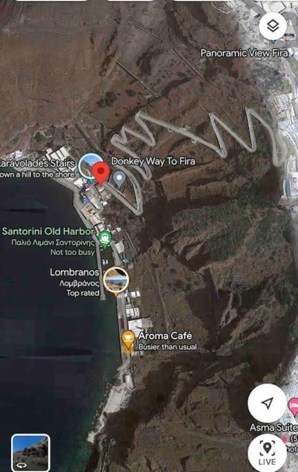 FiraOldPort Ormos Firon Village SeaVolcanoView 2 Joined Houses view 4