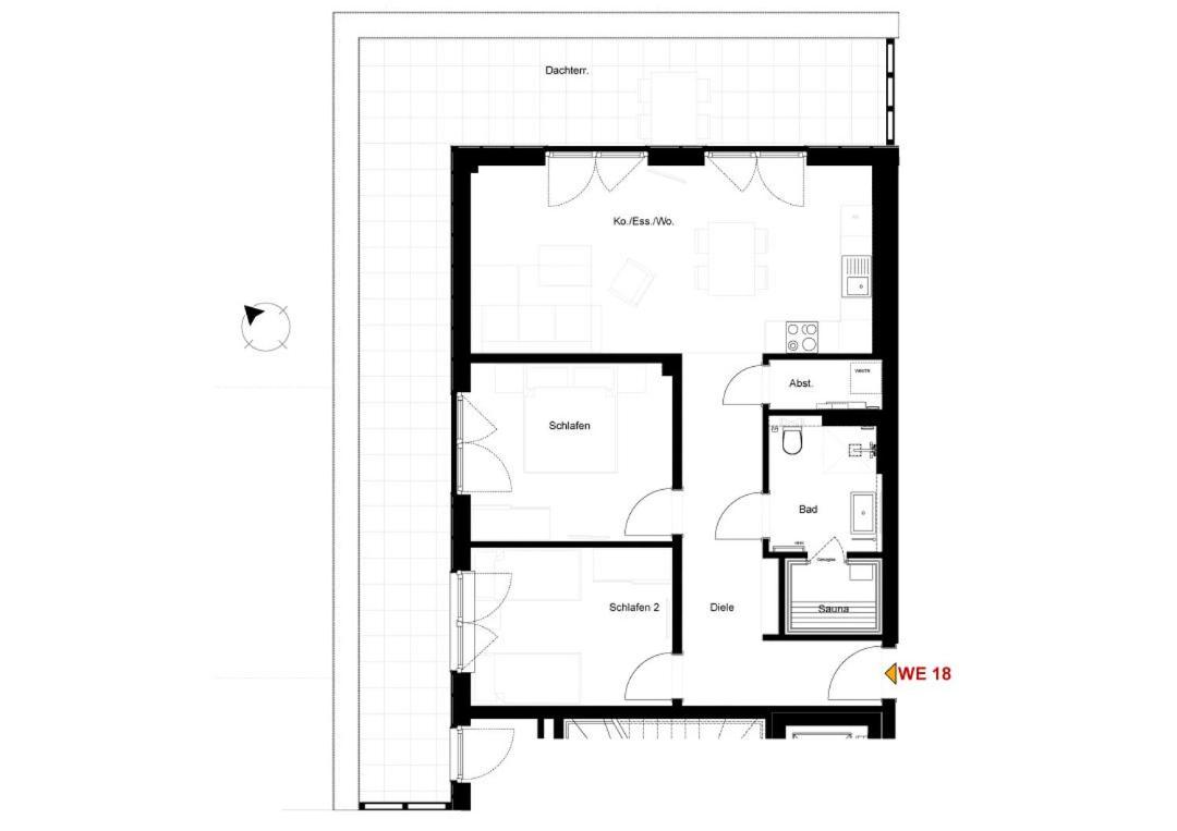 Penthouse 18 - mit Dachterrasse und Sauna